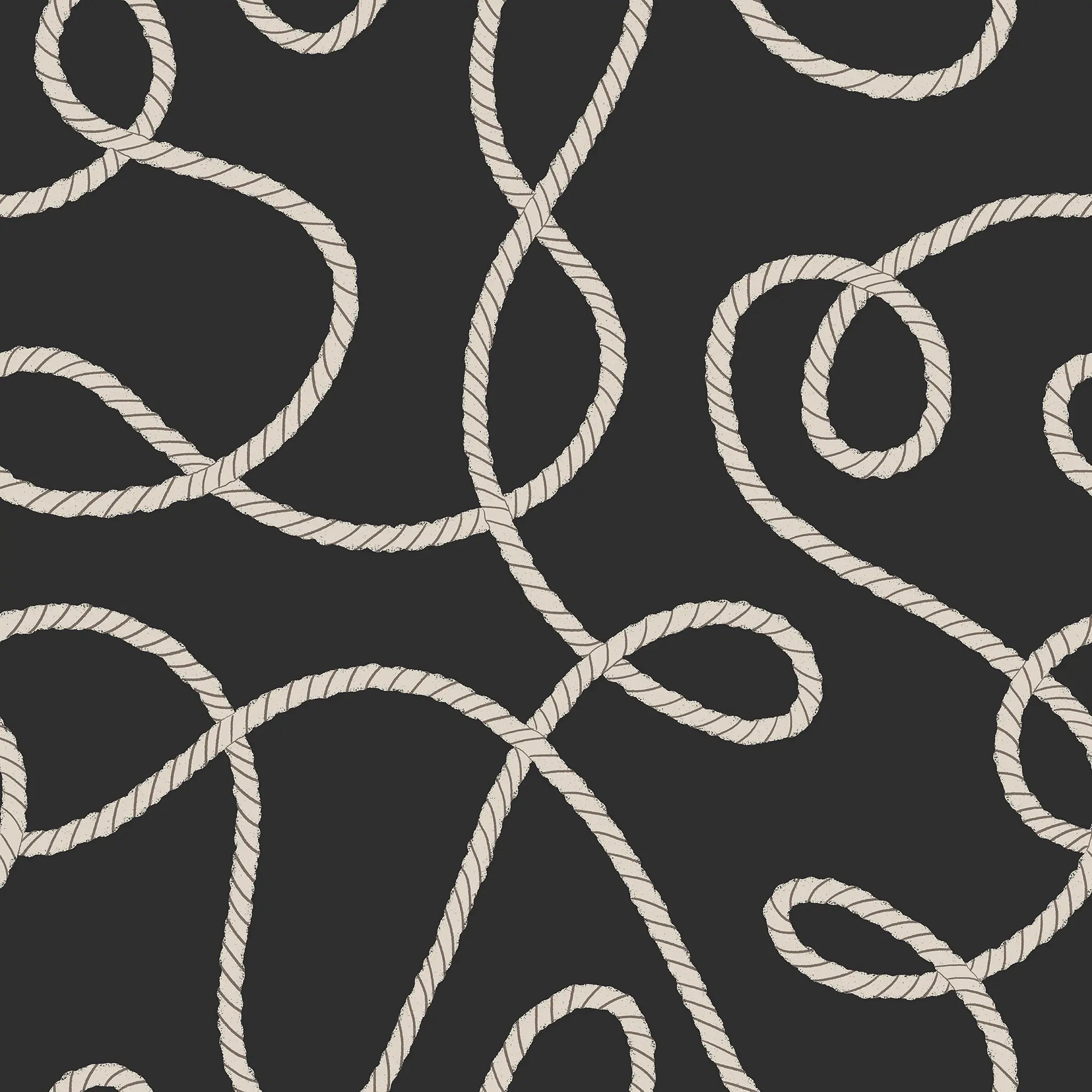 Pattern of rope knots on a black background