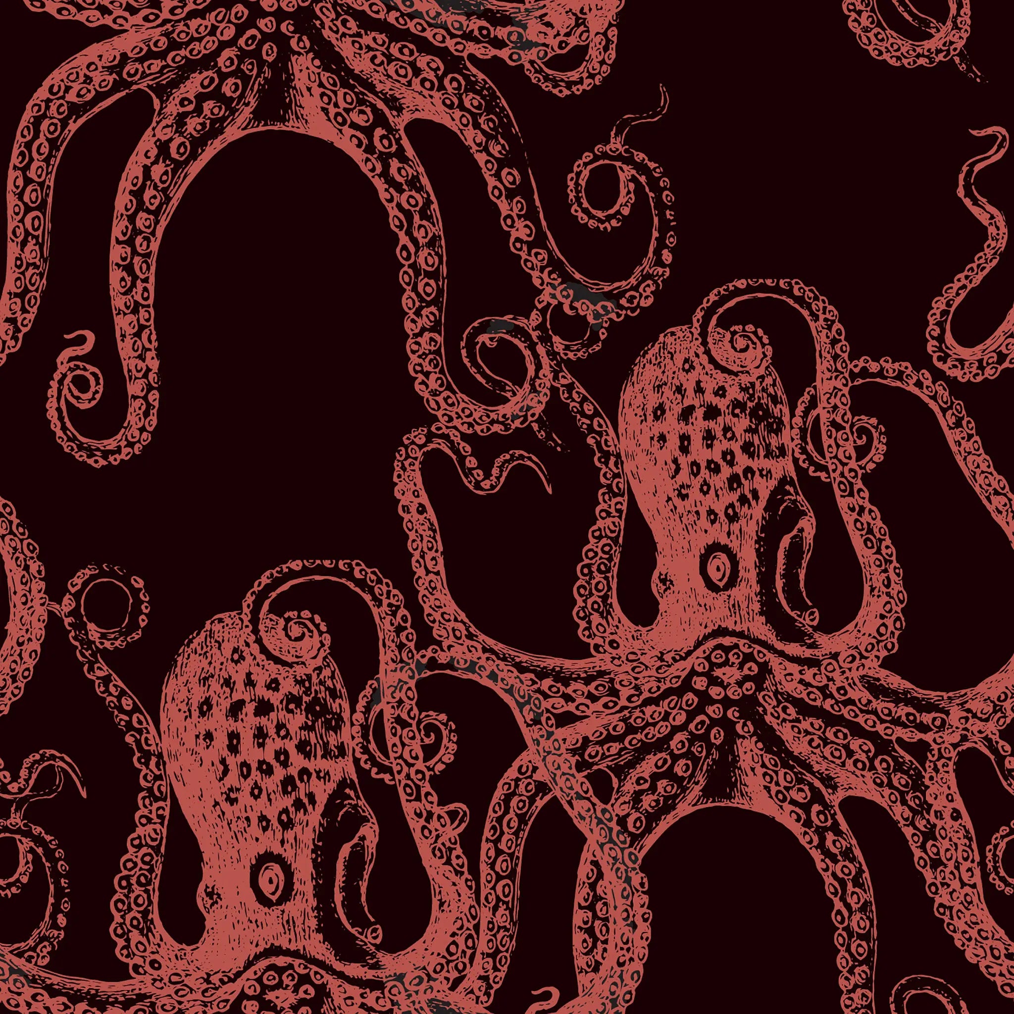 Dark Octopus Peel and Stick Wallpaper, Removable Wallpaper, Traditional Wallpaper | DeccoPrint