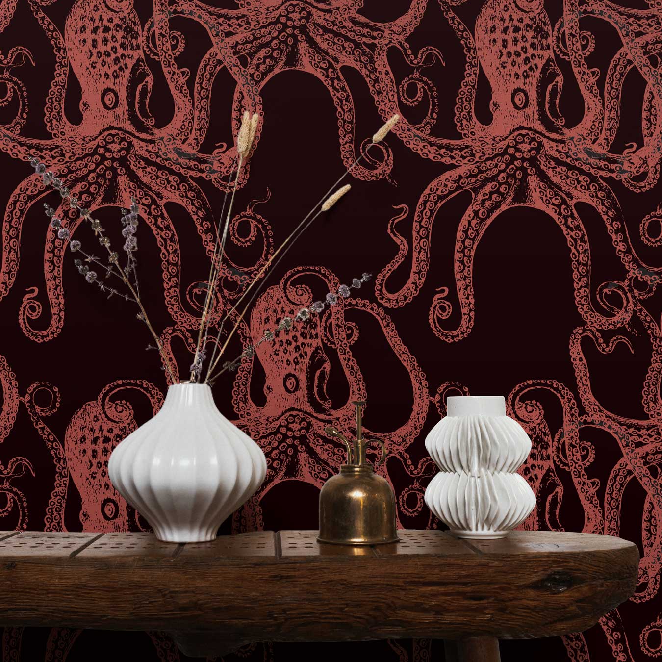 Dark Octopus Peel and Stick Wallpaper, Removable Wallpaper, Traditional Wallpaper | DeccoPrint