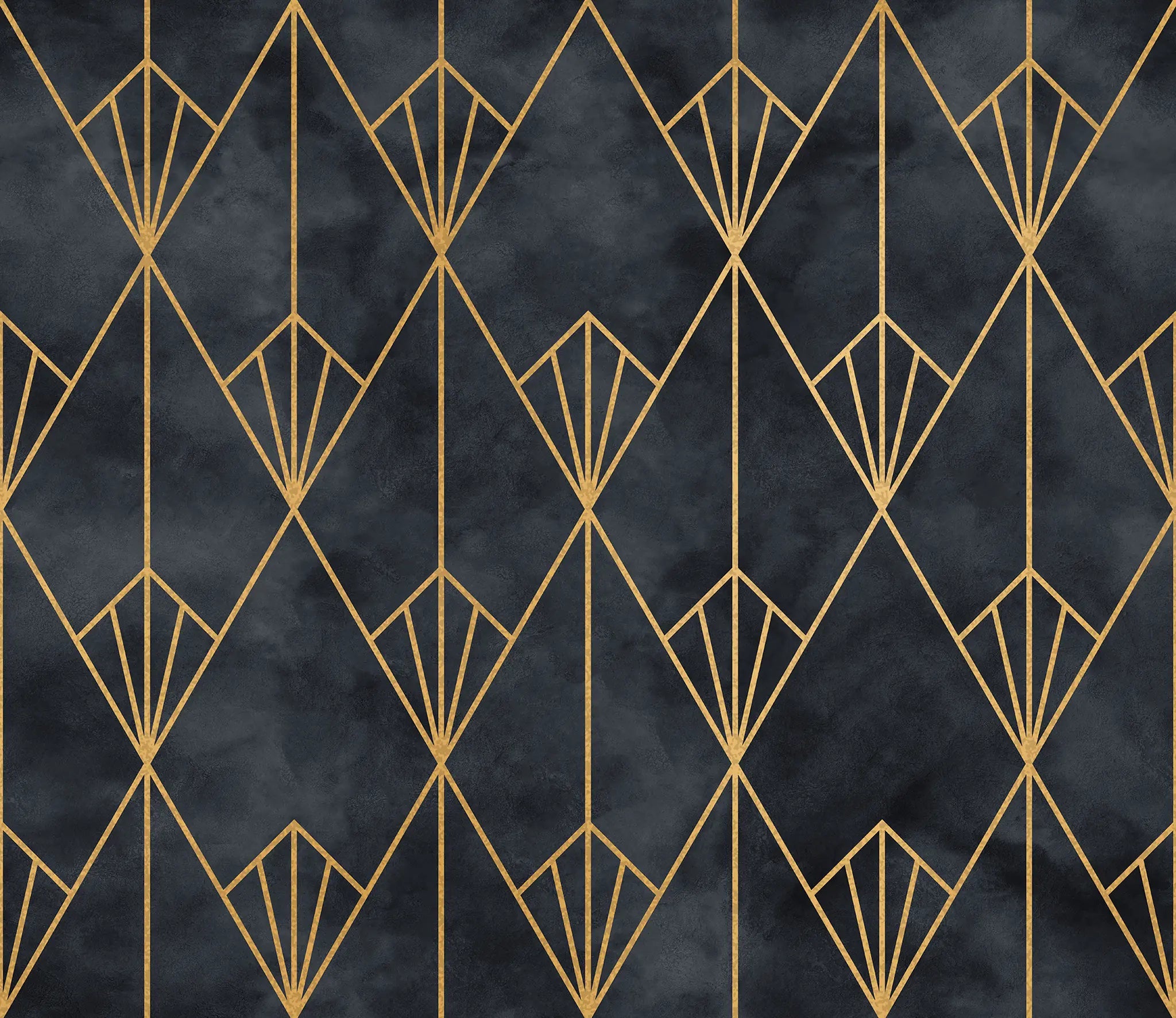 Geometric pattern with gold lines on a dark textured background