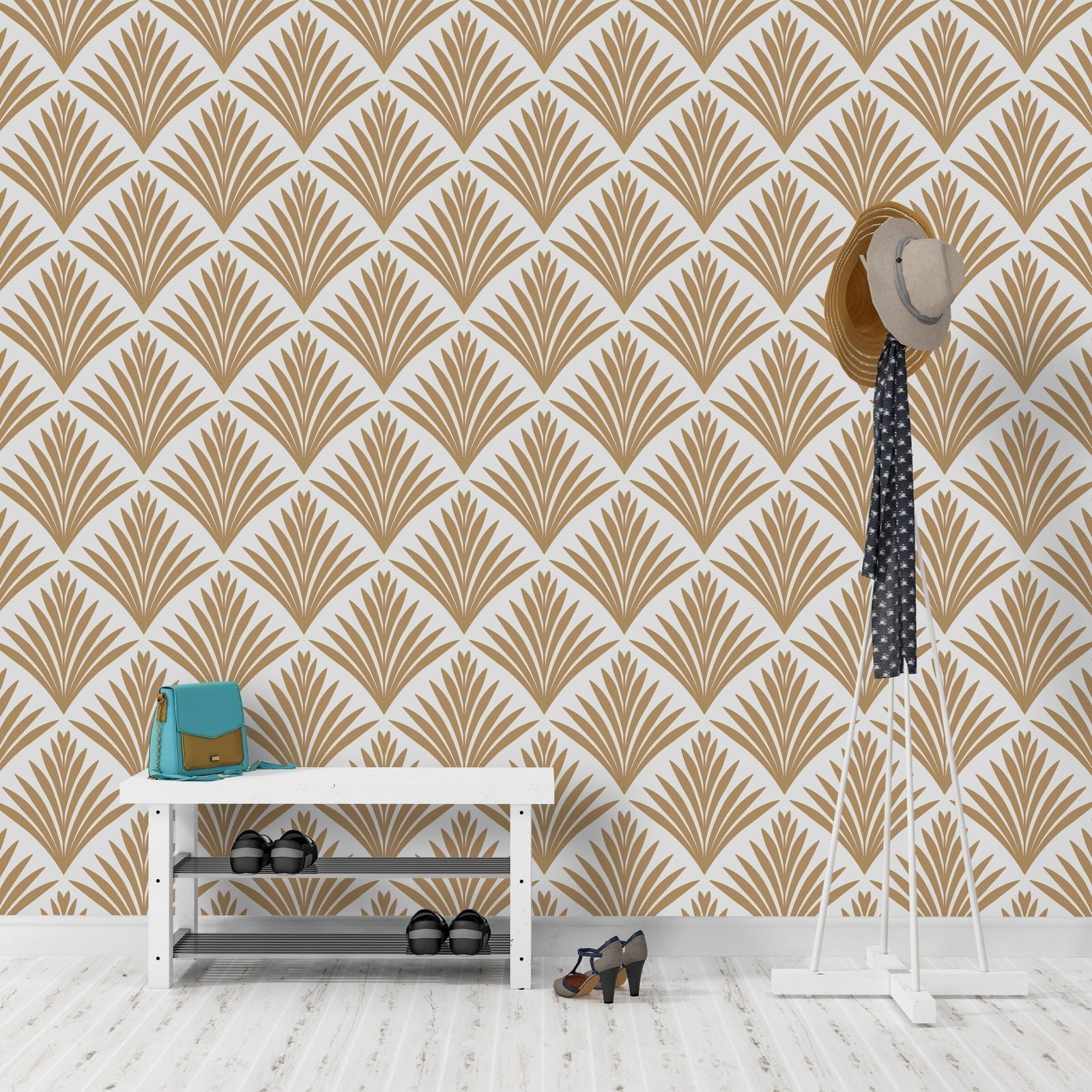 Botanical Deco Peel and Stick Wallpaper, Removable Wallpaper, Traditional Wallpaper | DeccoPrint