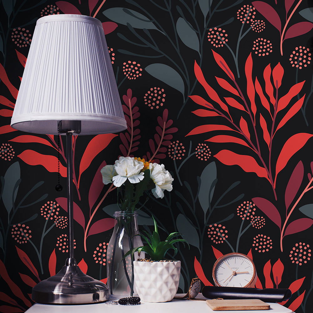 Dramatic Botanical Wallpaper - DeccoPrint