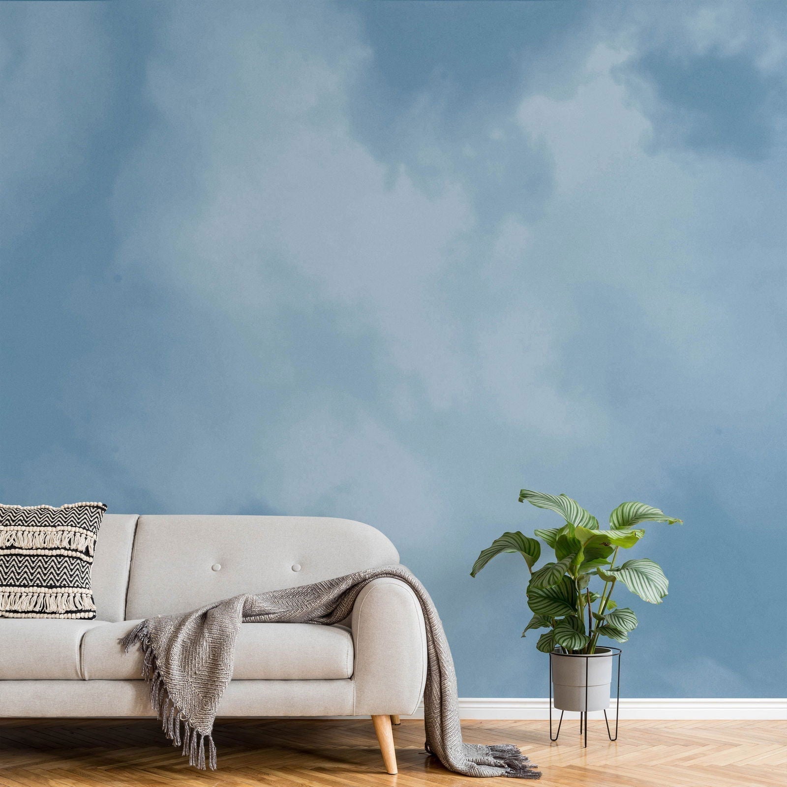 Dreamy Mural Peel and Stick Wallpaper, Removable Wallpaper, Traditional Wallpaper - Blue | DeccoPrint