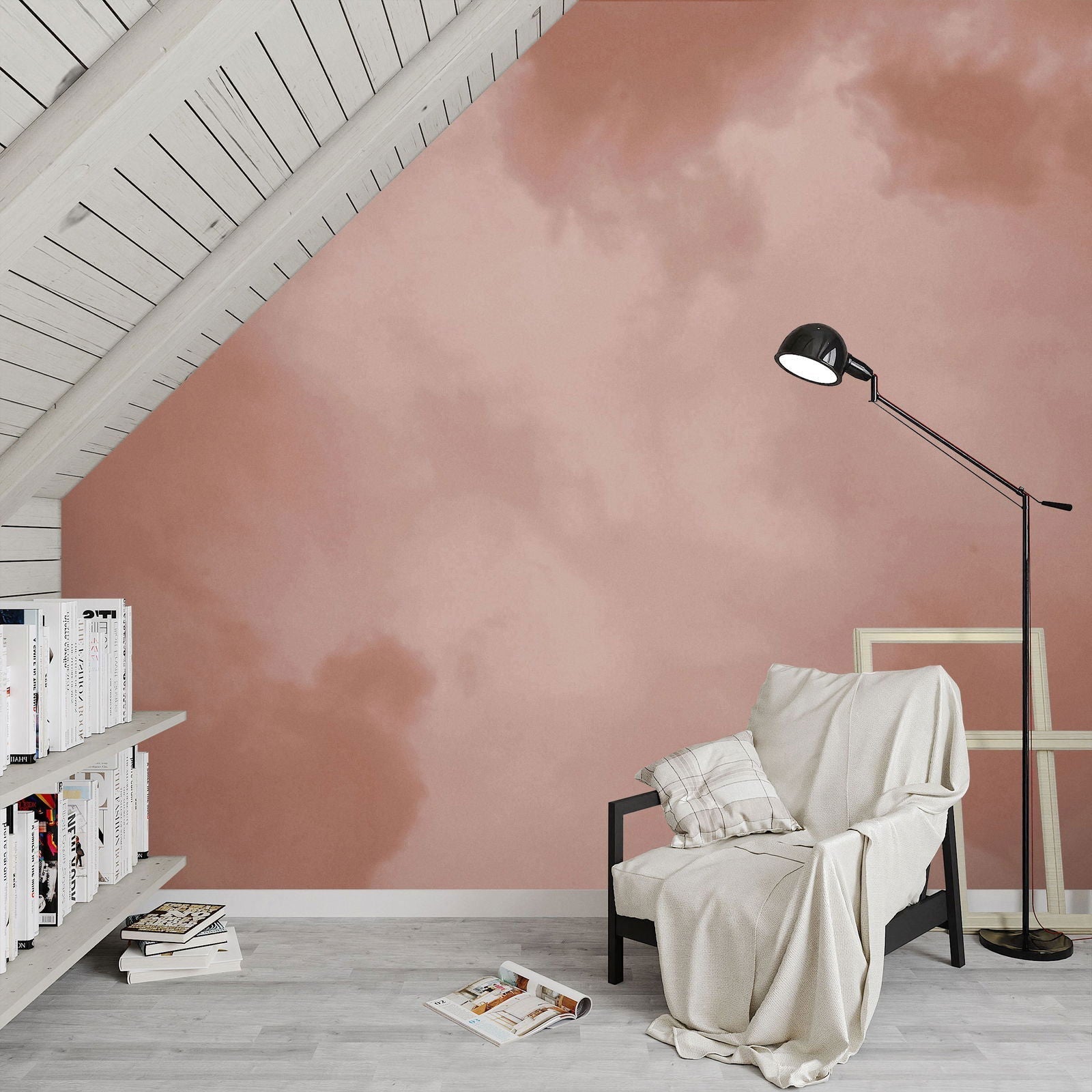 Dreamy Mural Peel and Stick Wallpaper, Removable Wallpaper, Traditional Wallpaper - Peach | DeccoPrint