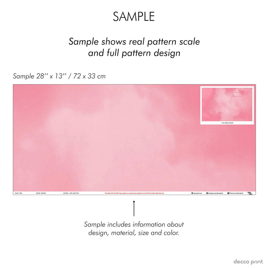 Dreamy Mural Wallpaper - Pink | DeccoPrint