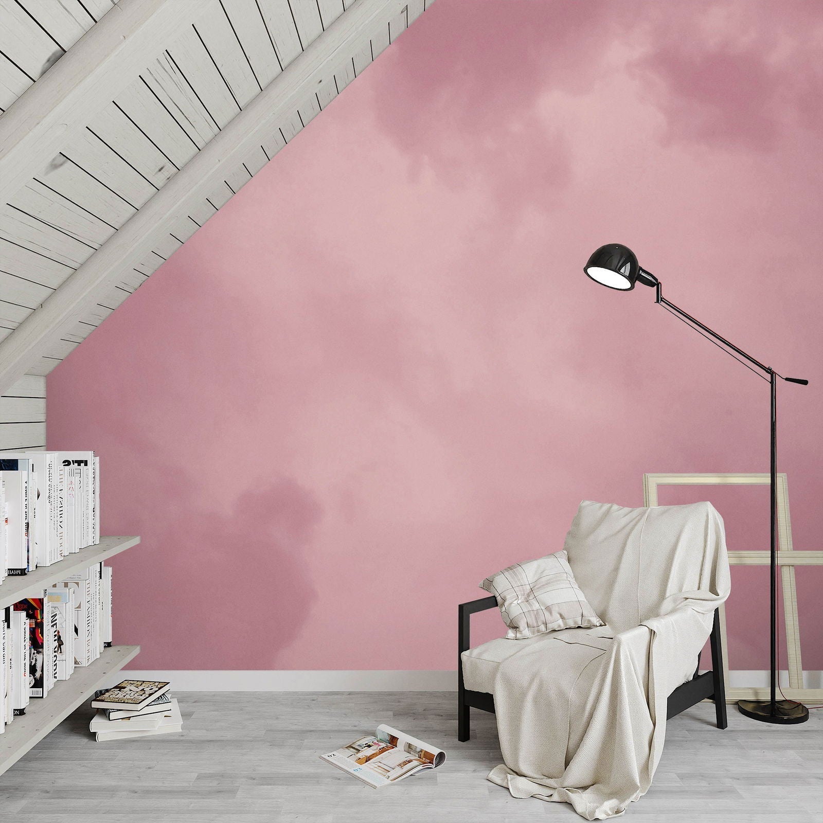 Dreamy Mural Peel and Stick Wallpaper, Removable Wallpaper, Traditional Wallpaper - Rose | DeccoPrint