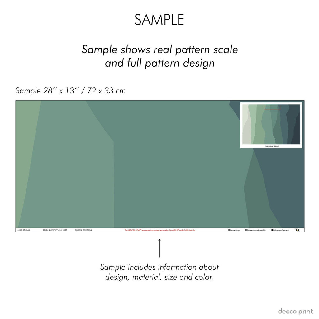 Earthy Ripples Mural Wallpaper - Green Pastel - DeccoPrint