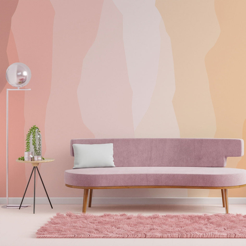 Earthy Ripples Mural Wallpaper - Warm Pastel - DeccoPrint