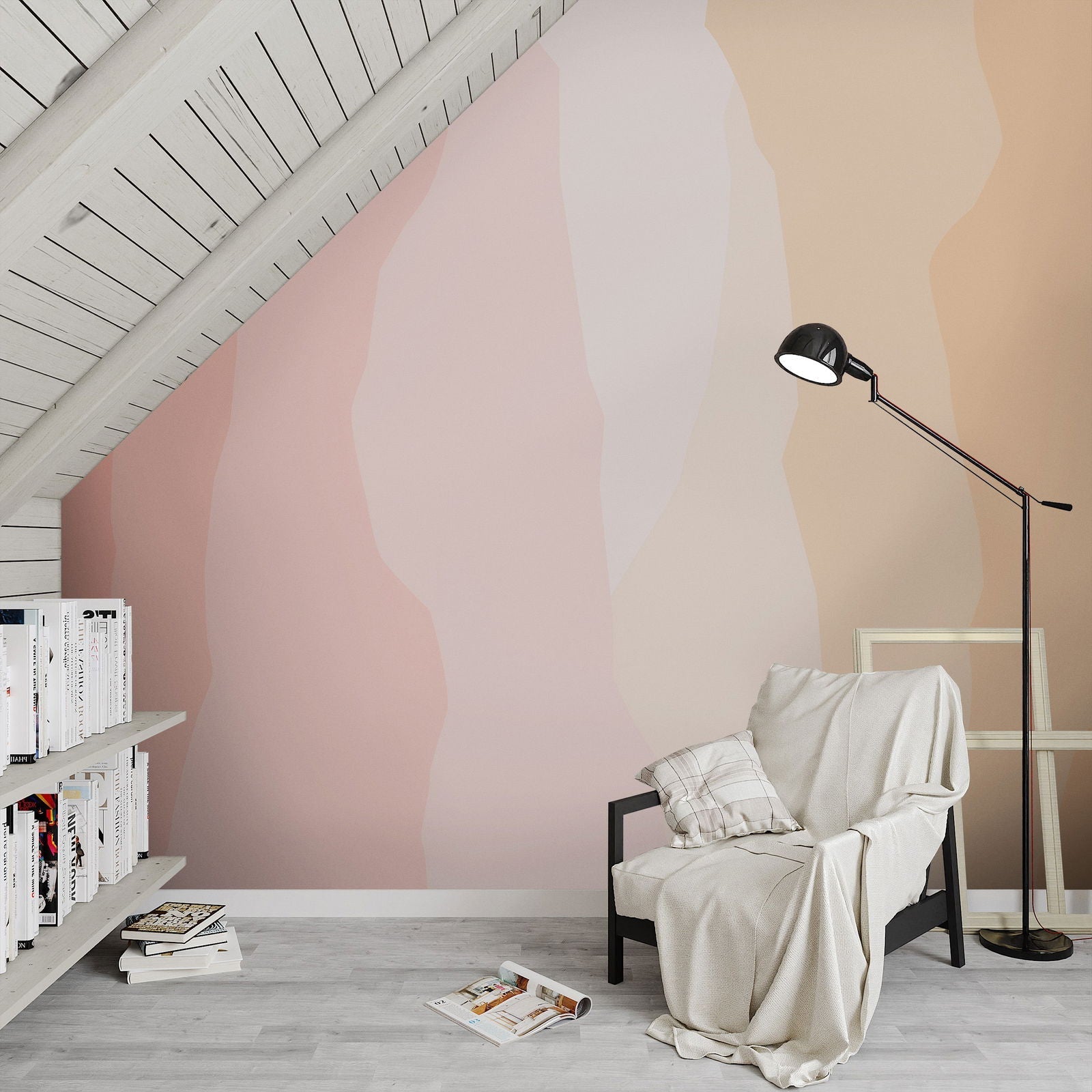 Ripples of Mural Peel and Stick Wallpaper, Removable Wallpaper, Traditional Wallpaper - Warm Pastel | DeccoPrint