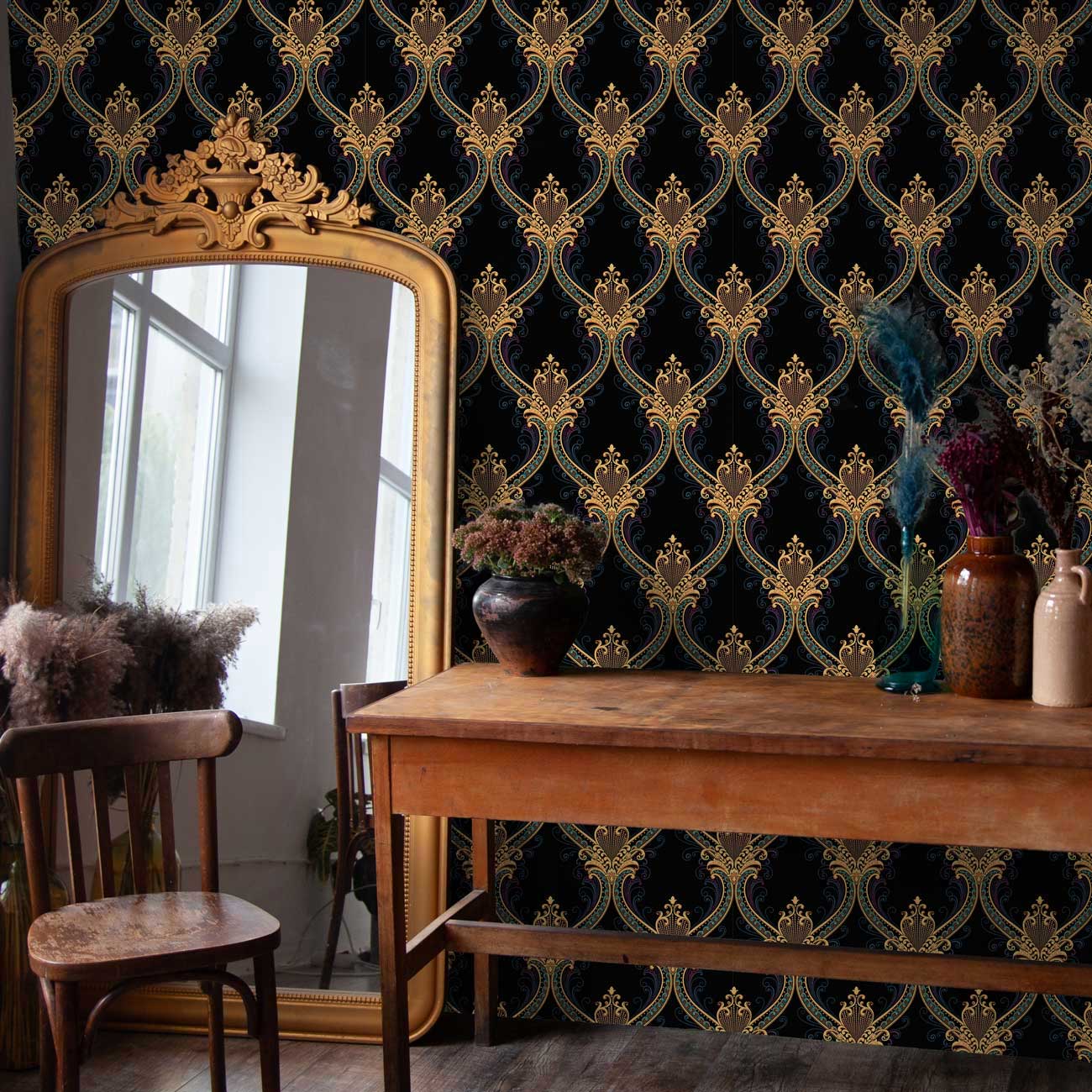 Elegant Curves Peel and Stick Wallpaper, Removable Wallpaper, Traditional Wallpaper | DeccoPrint