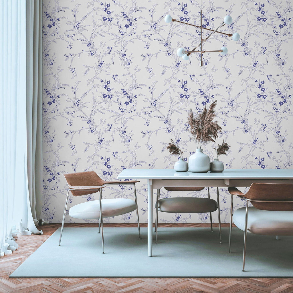 Ethereal Blooms Peel and Stick Wallpaper, Removable Wallpaper, Traditional Wallpaper | DeccoPrint