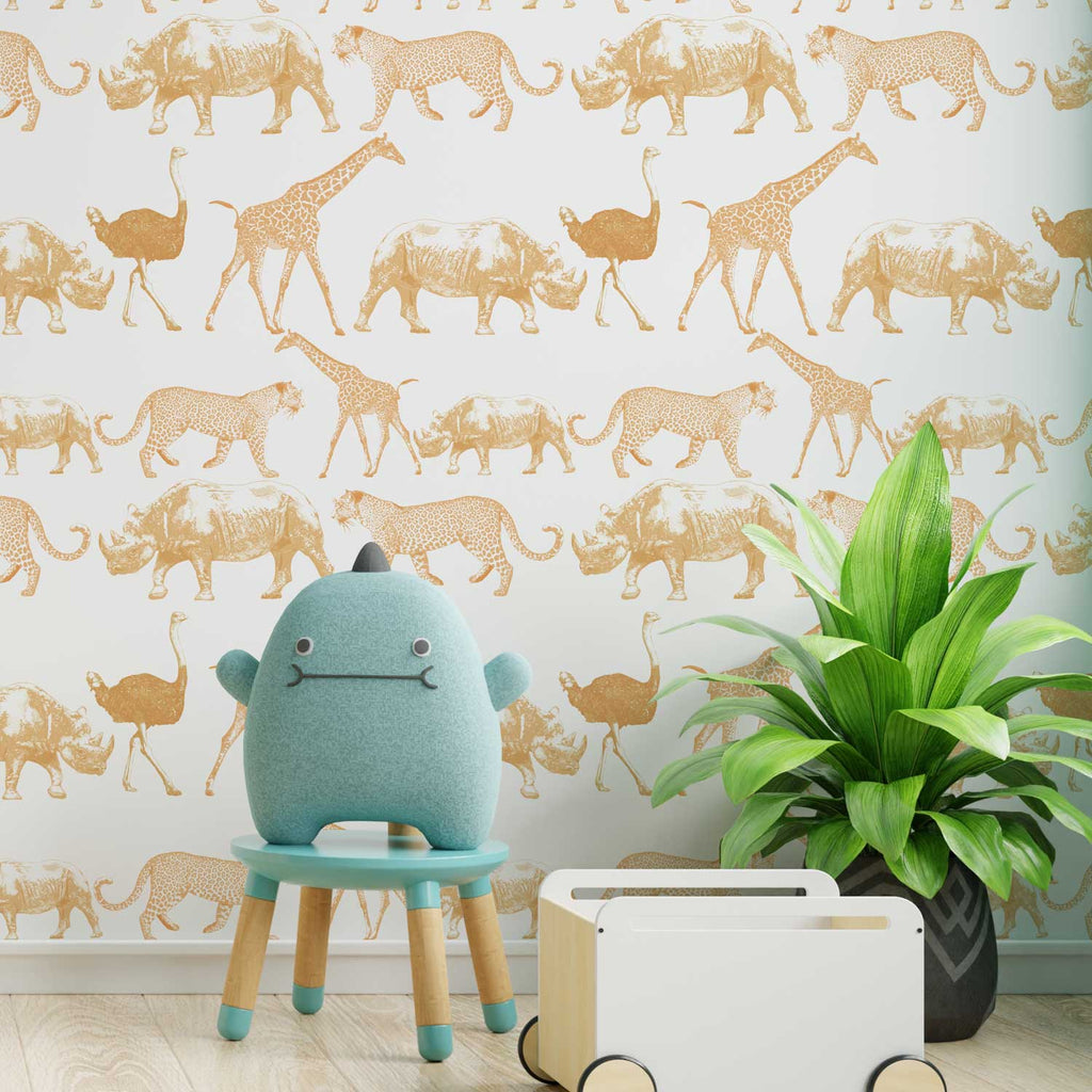 Exotic Animals Peel and Stick Wallpaper, Removable Wallpaper, Traditional Wallpaper | DeccoPrint