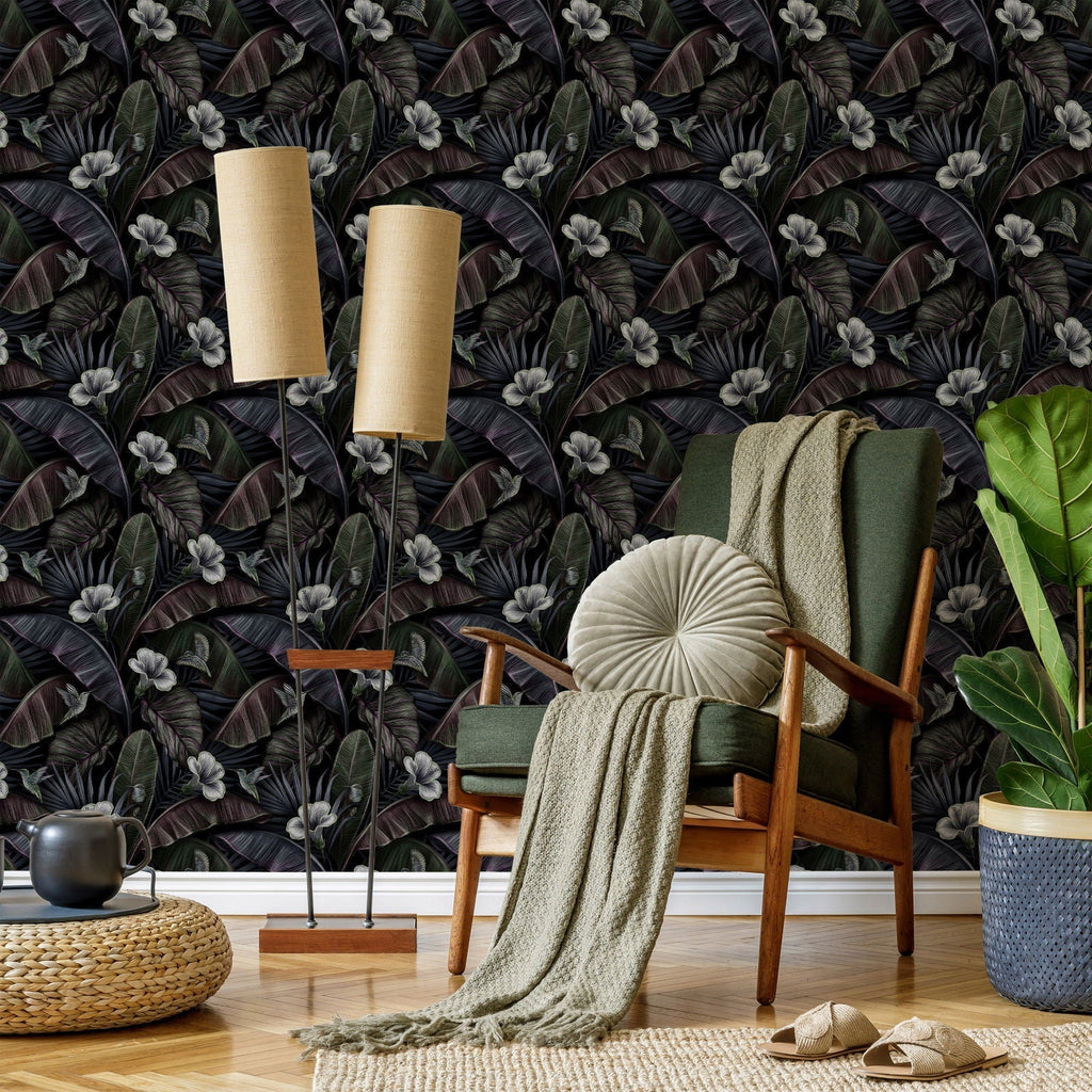 Exotic Foliage Peel and Stick Wallpaper, Removable Wallpaper, Traditional Wallpaper | DeccoPrint