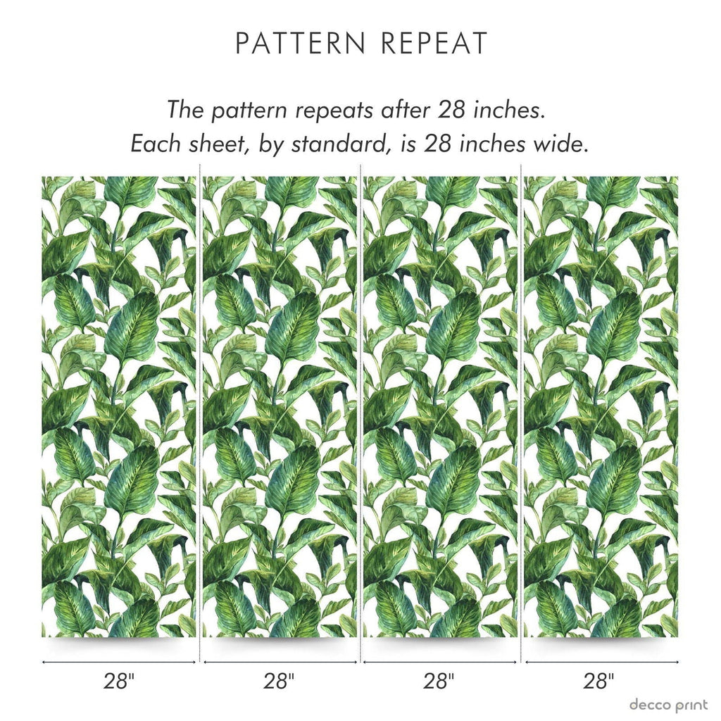 Exotic Greenery Peel and Stick Wallpaper, Removable Wallpaper, Traditional Wallpaper | DeccoPrint
