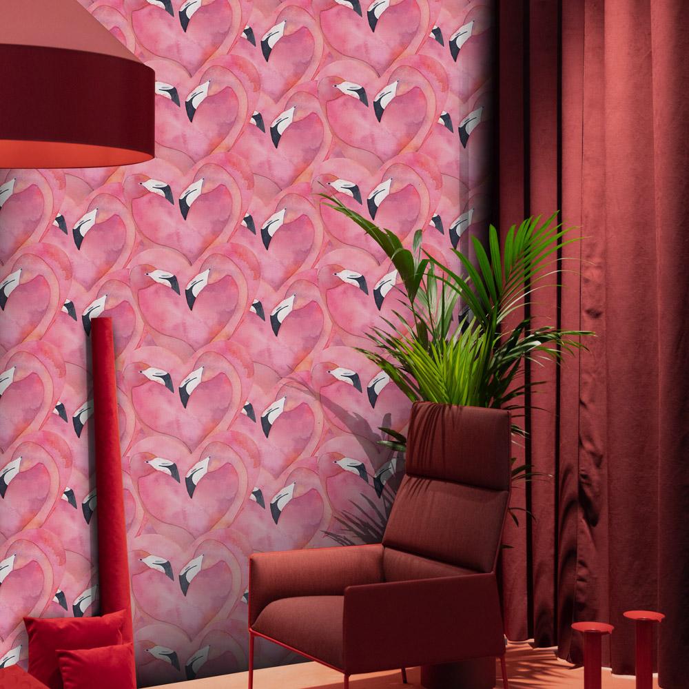 Flamingo Love Wallpaper - DeccoPrint