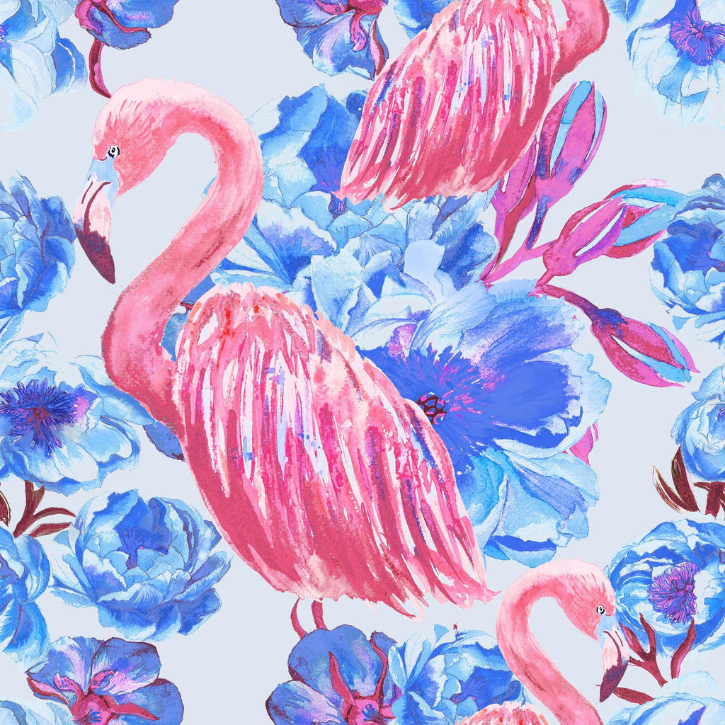 Flamingos with Peonies Wallpaper - DeccoPrint