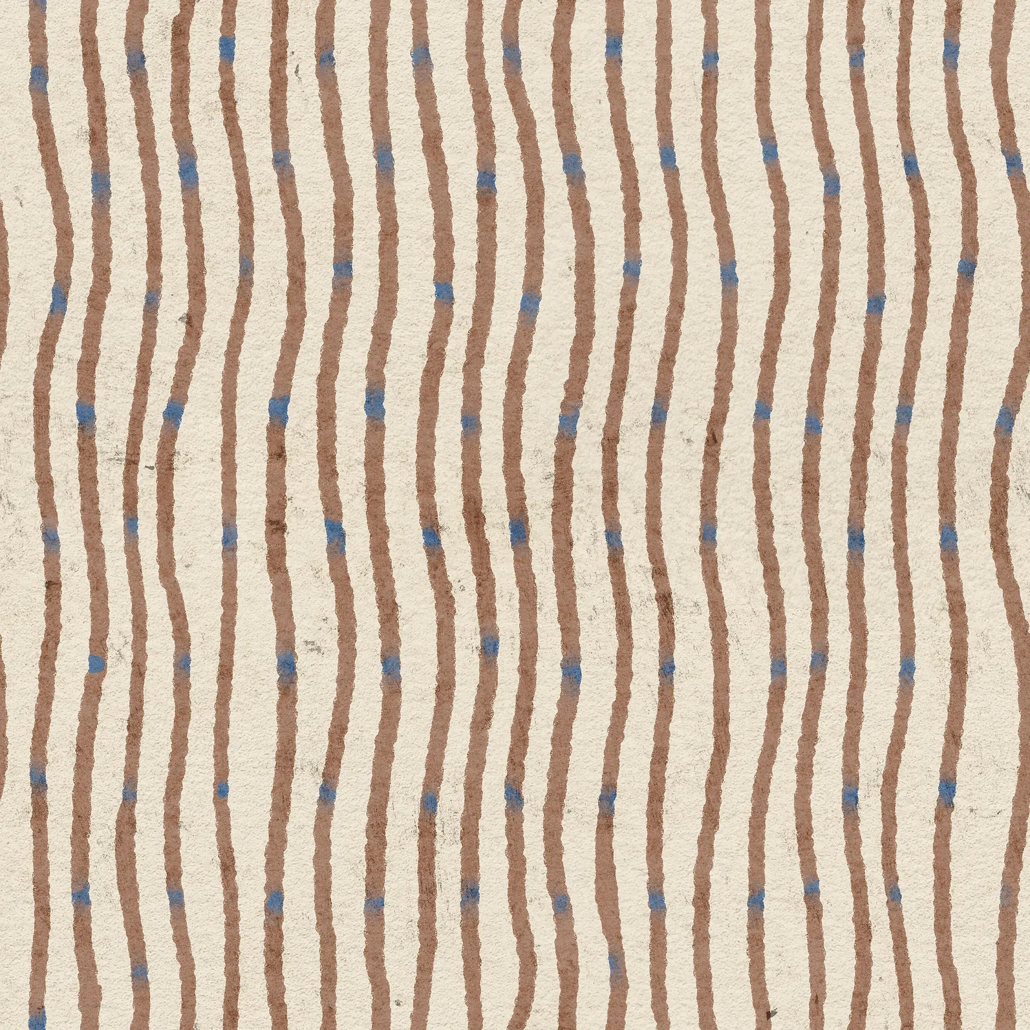 Textile pattern with brown and blue lines on a beige background