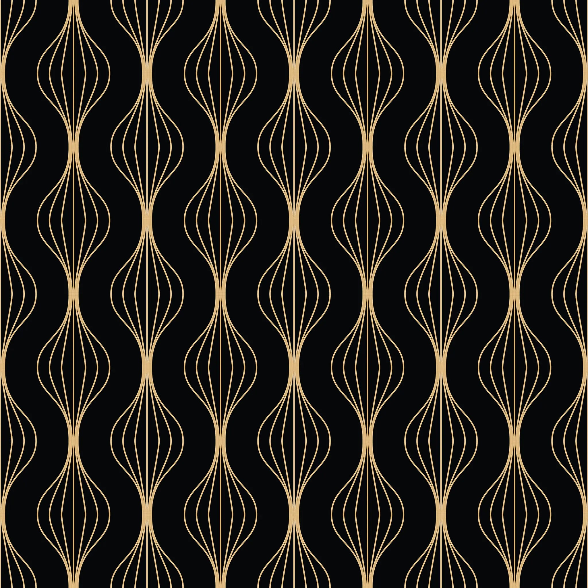 Gold geometric pattern on a black background