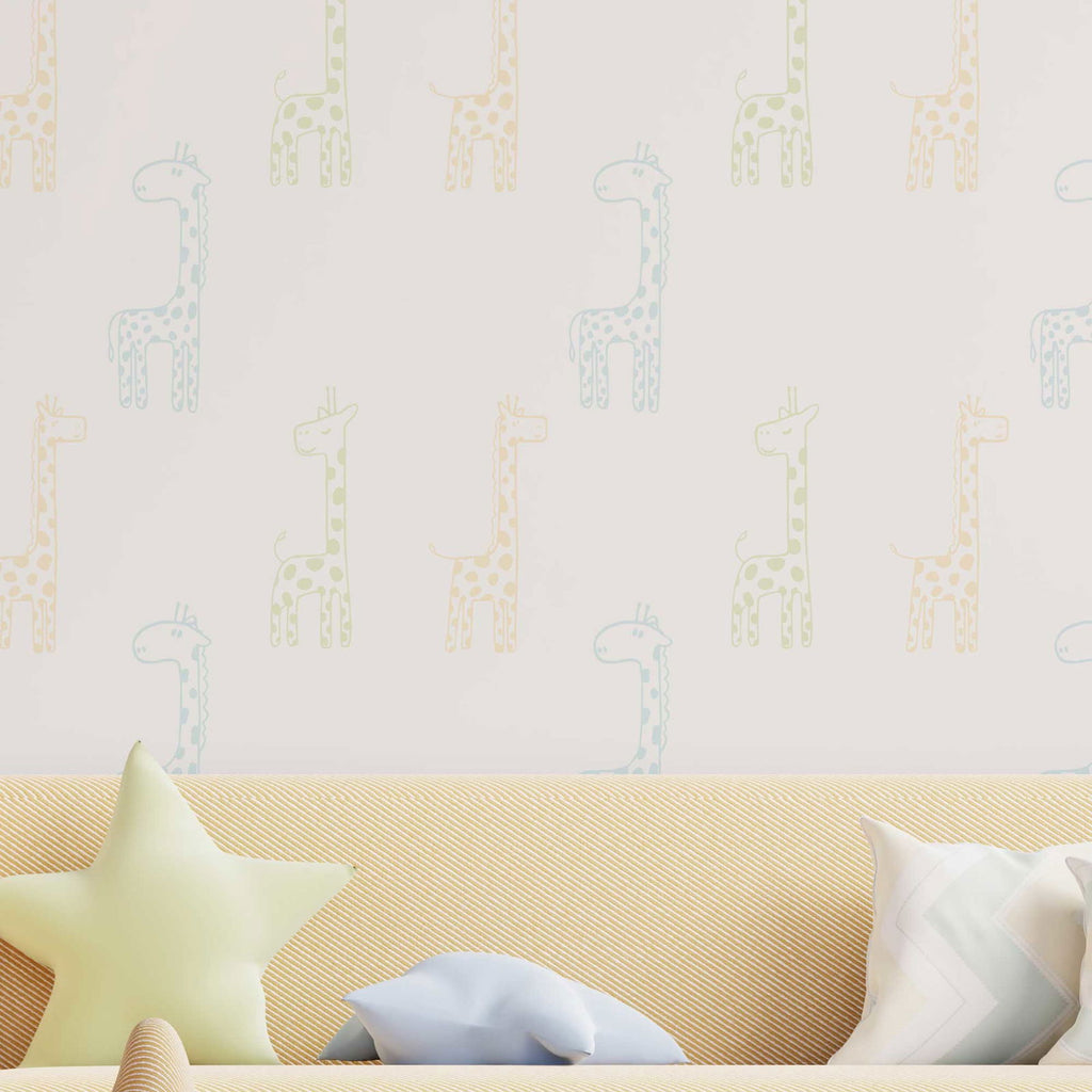 Giraffes are Watching Wallpaper - DeccoPrint