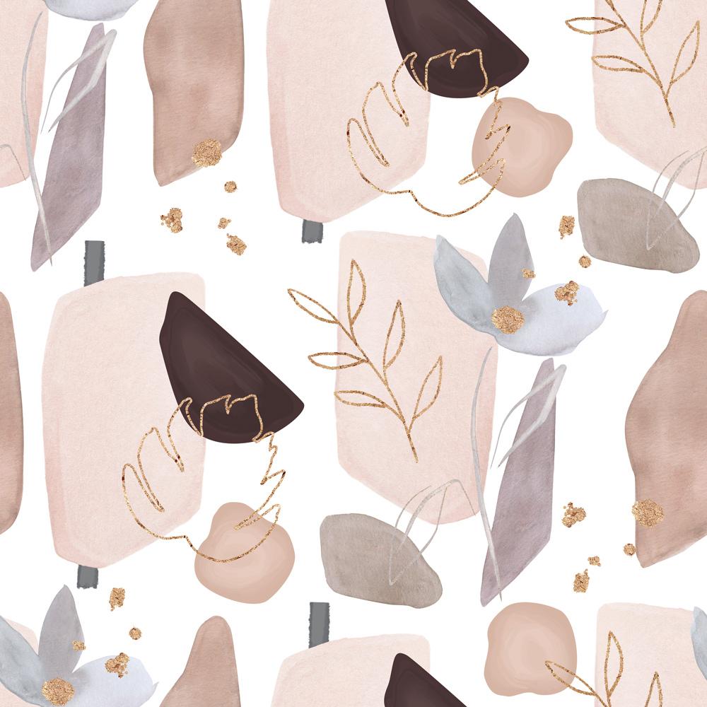 Golden Shapes Peel and Stick Wallpaper, Removable Wallpaper, Traditional Wallpaper | DeccoPrint
