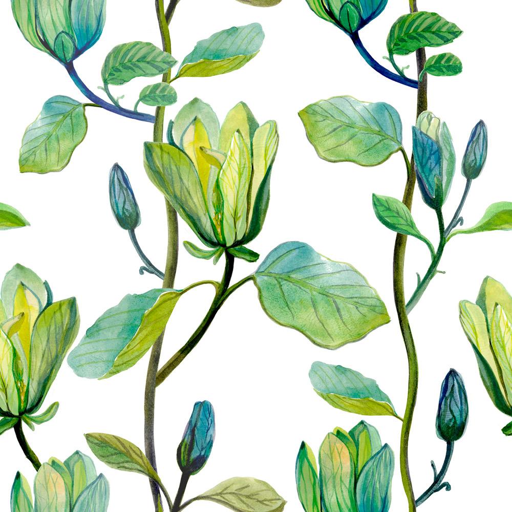 Green Magnolia Wallpaper - DeccoPrint