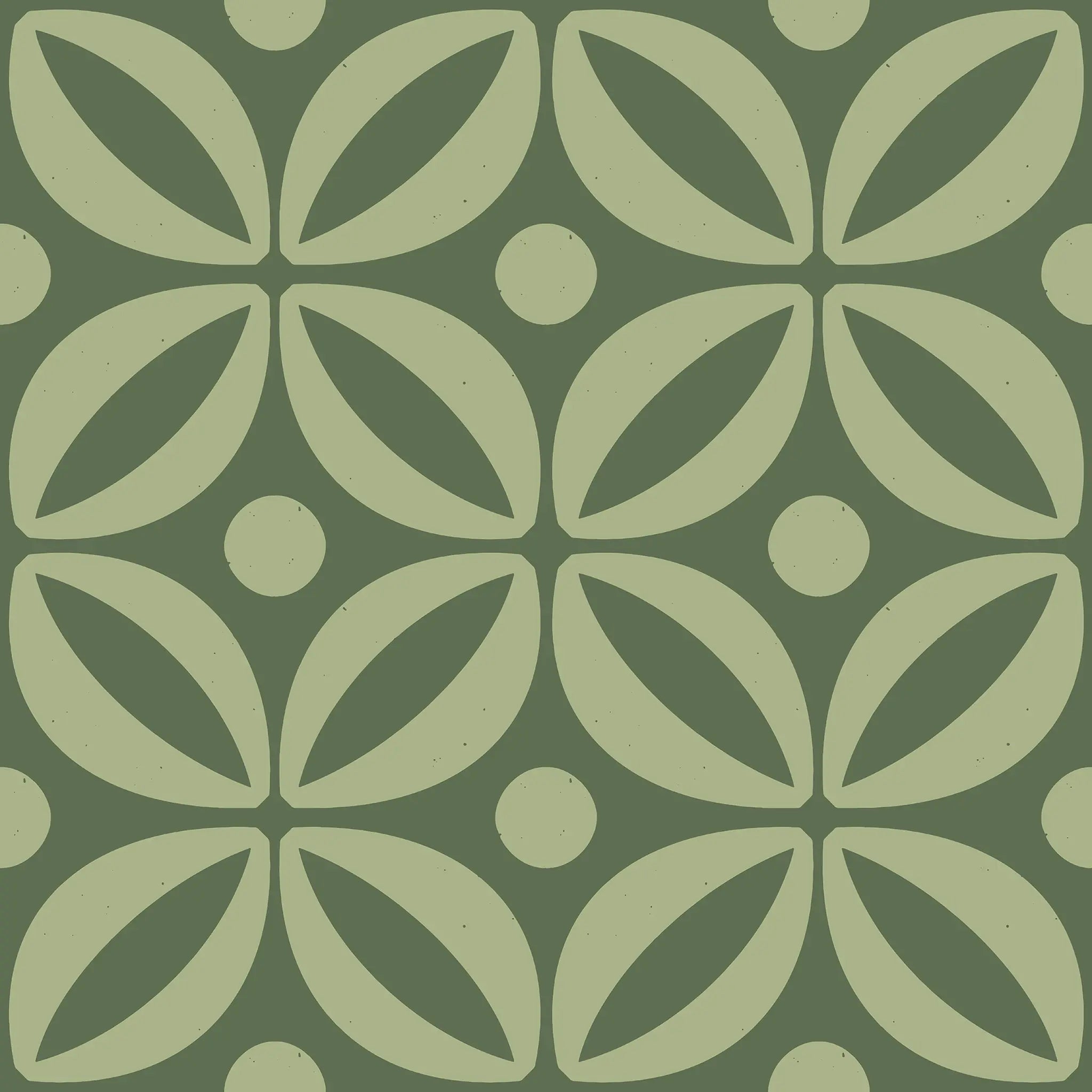 Pattern of green leaves on a green background