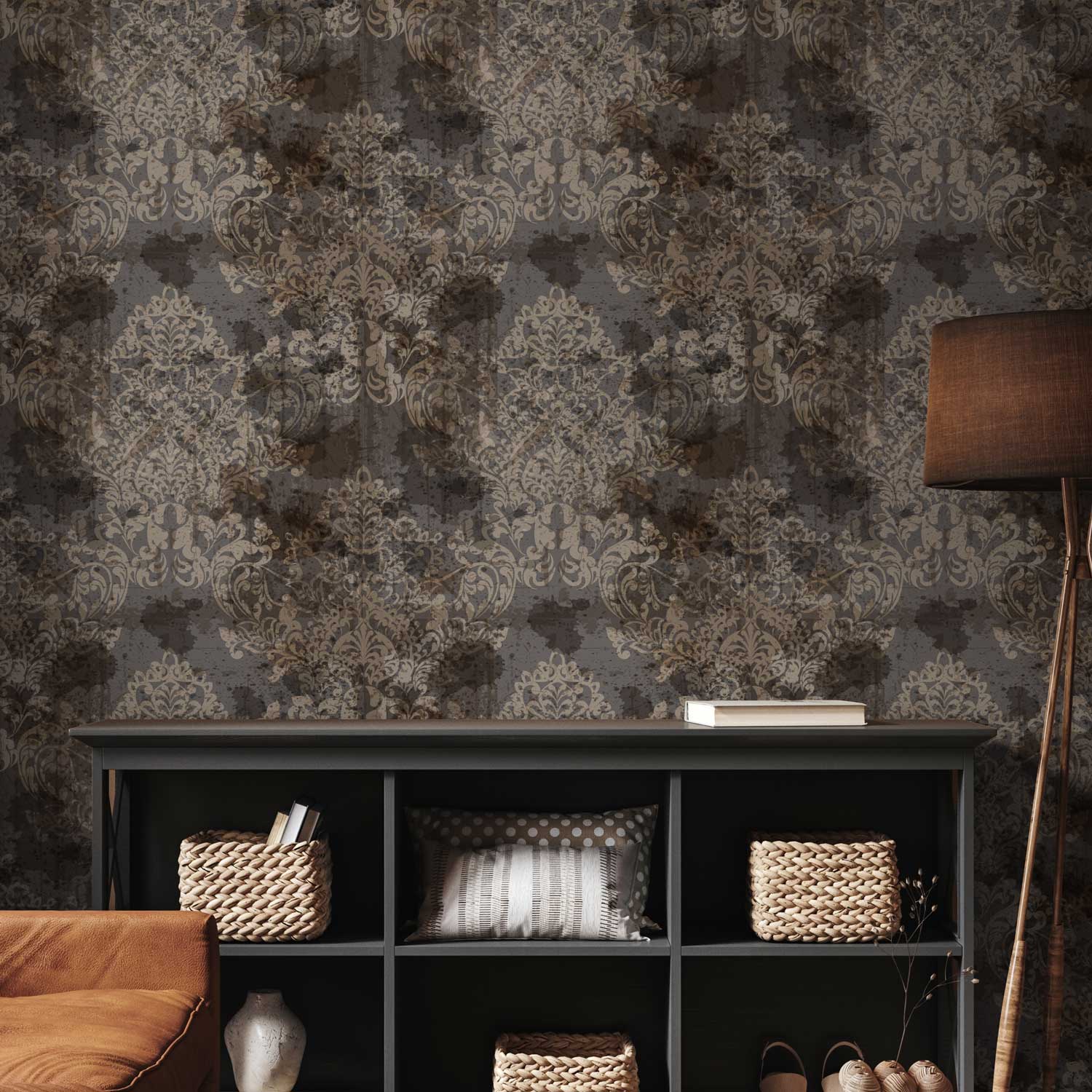 Grungy Baroque Peel and Stick Wallpaper, Removable Wallpaper, Traditional Wallpaper | DeccoPrint