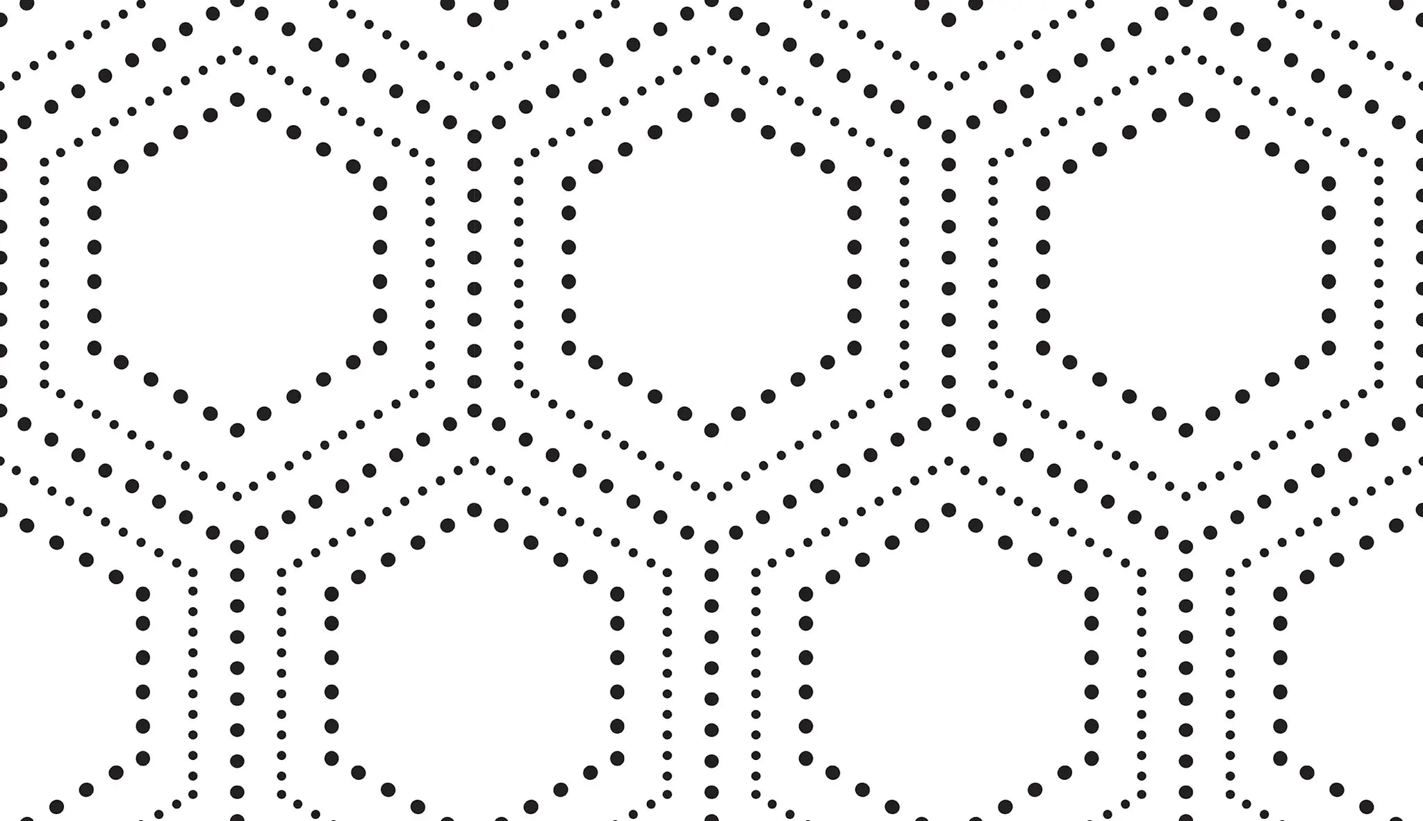 Hexagonal dot pattern with black dots on a white background