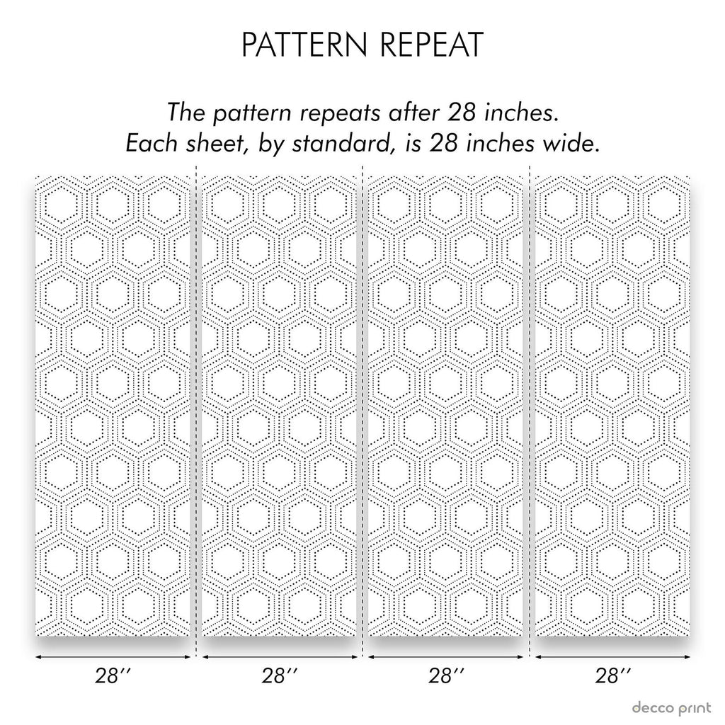 Hexagon Dots Peel and Stick Wallpaper, Removable Wallpaper, Traditional Wallpaper | DeccoPrint