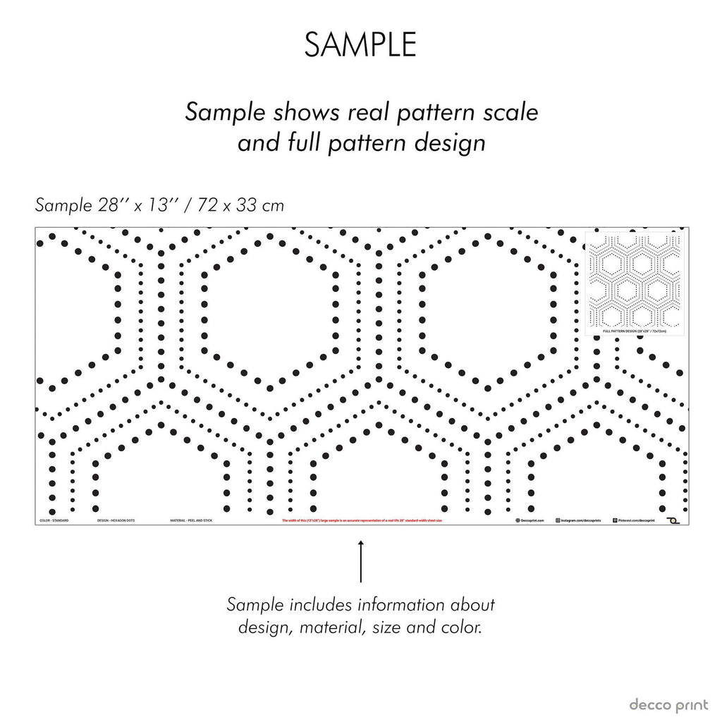 Hexagon Dots Wallpaper - DeccoPrint