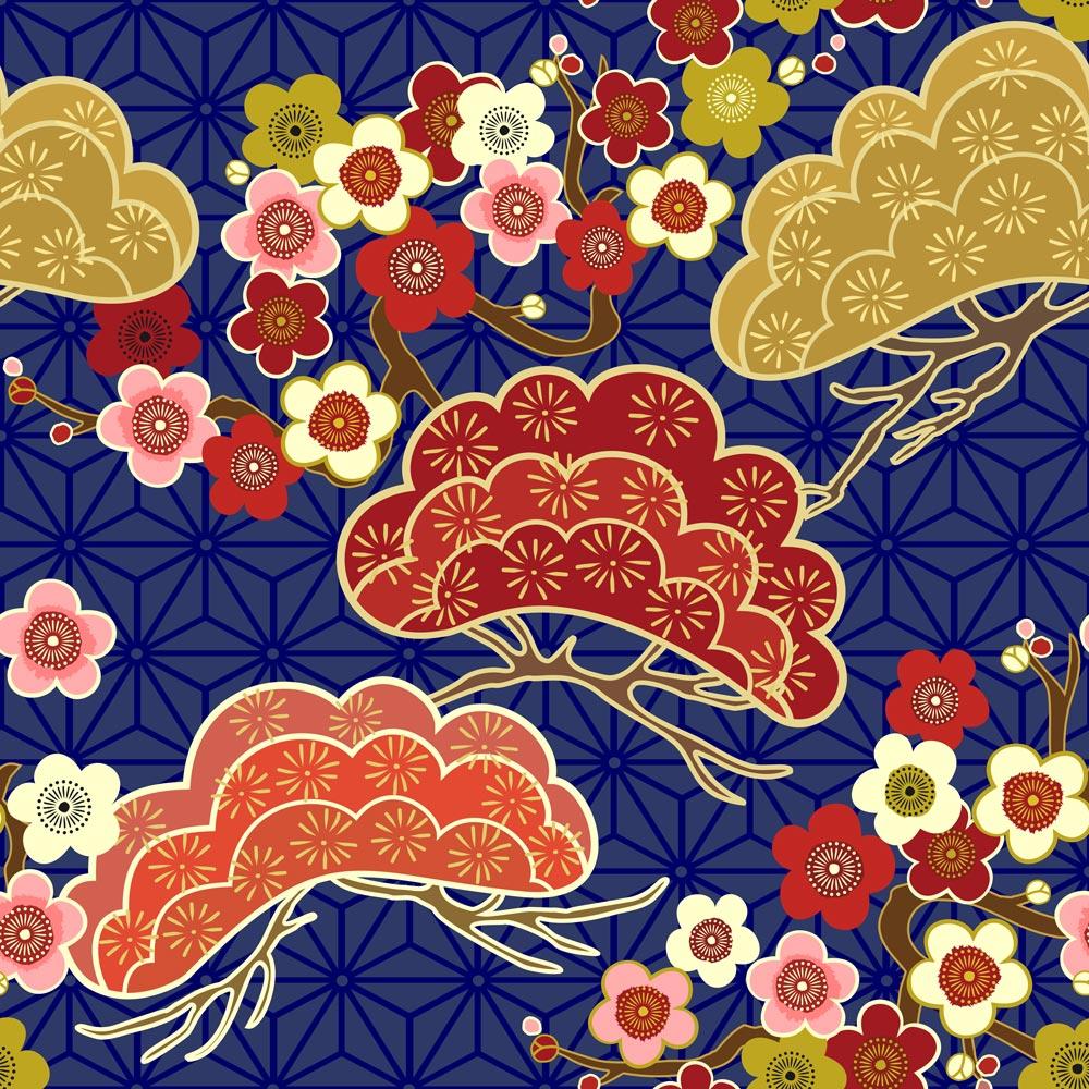 Japanese Floral Peel and Stick Wallpaper, Removable Wallpaper, Traditional Wallpaper | DeccoPrint