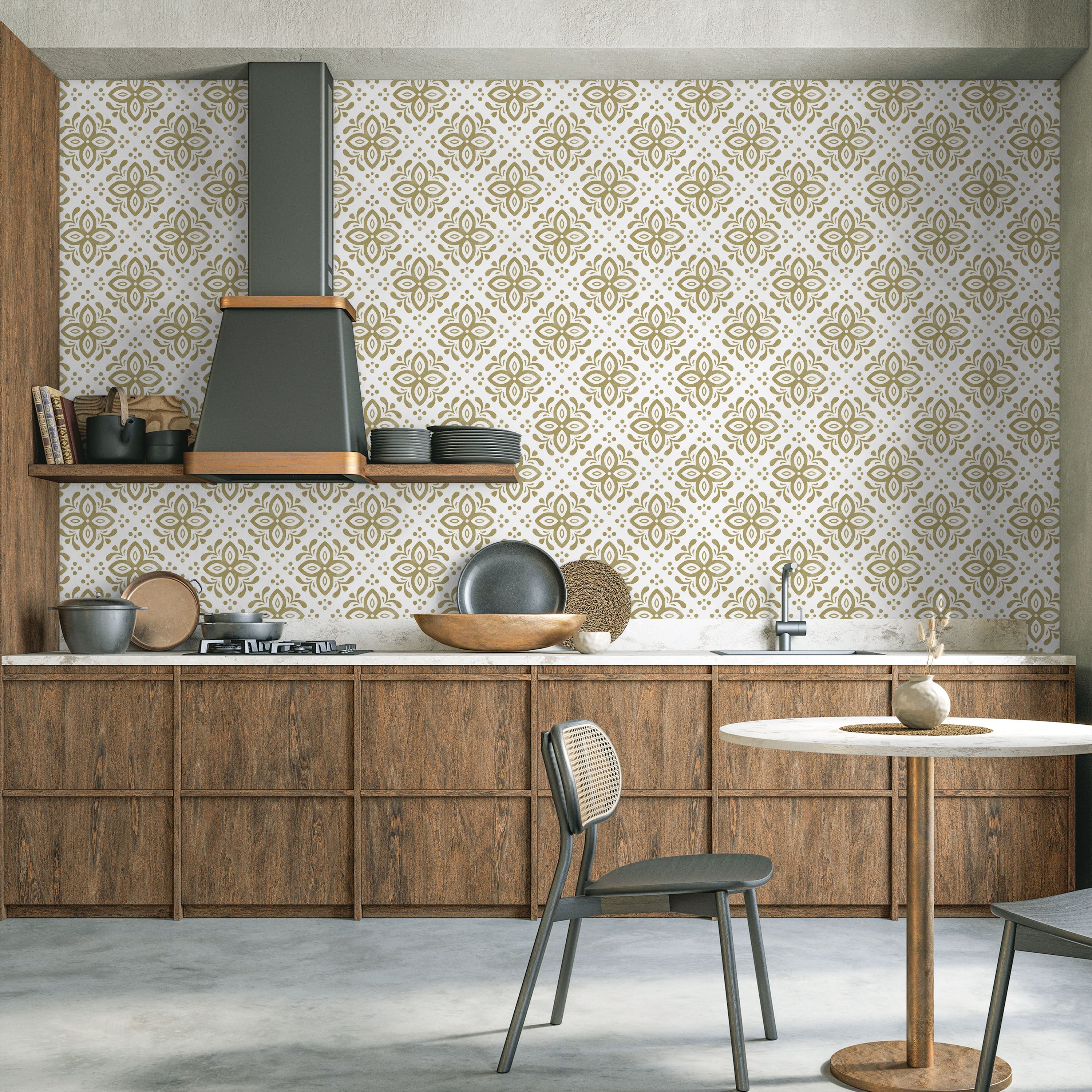 Euforia Mandala Peel and Stick Wallpaper, Removable Wallpaper, Traditional Wallpaper - Beige | DeccoPrint
