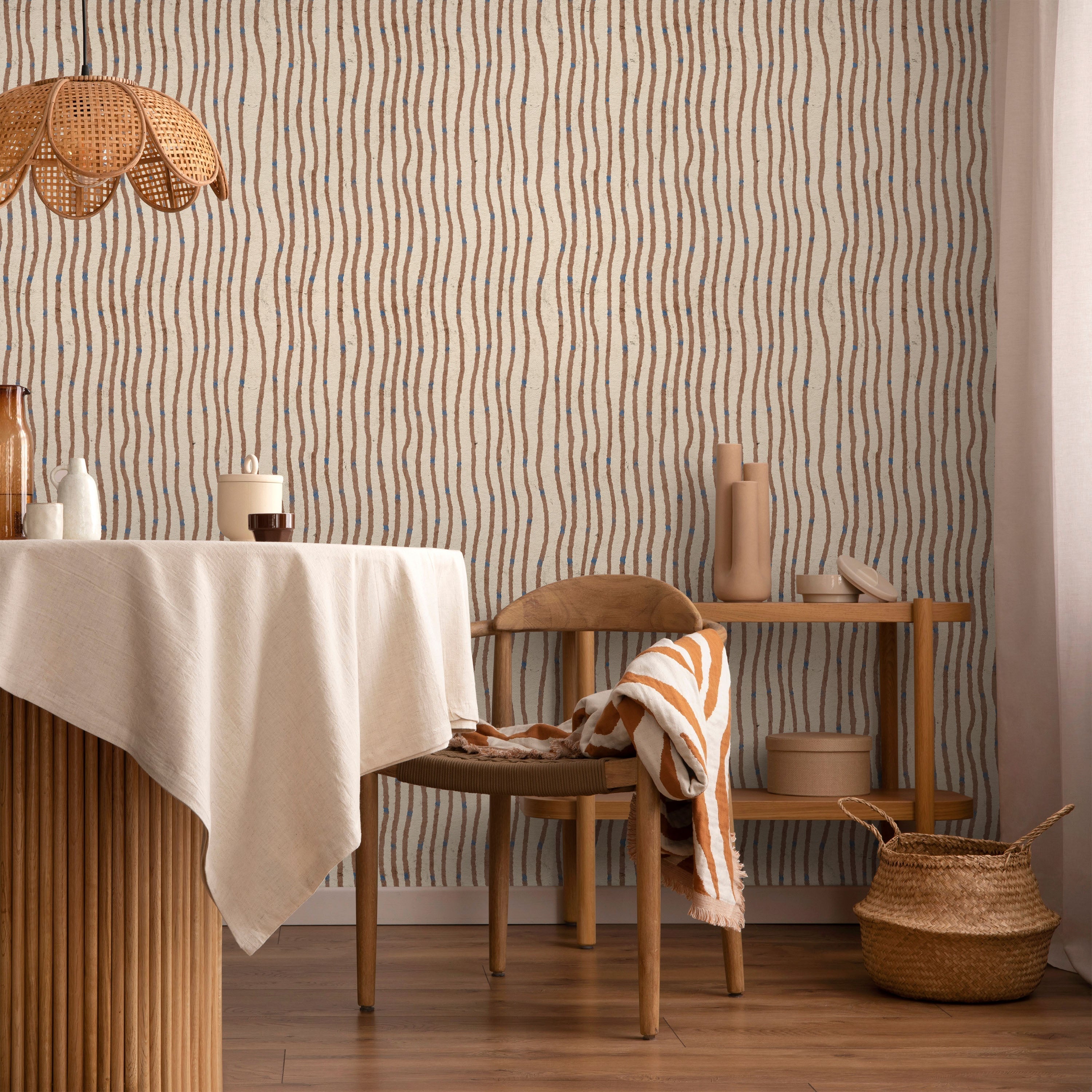 Furuya Korin x Edo Stream Peel and Stick Wallpaper, Removable Wallpaper, Traditional Wallpaper - Vintage Beige | DeccoPrint