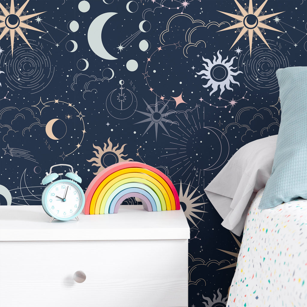 Among the Stars Peel and Stick Wallpaper, Removable Wallpaper, Traditional Wallpaper | DeccoPrint