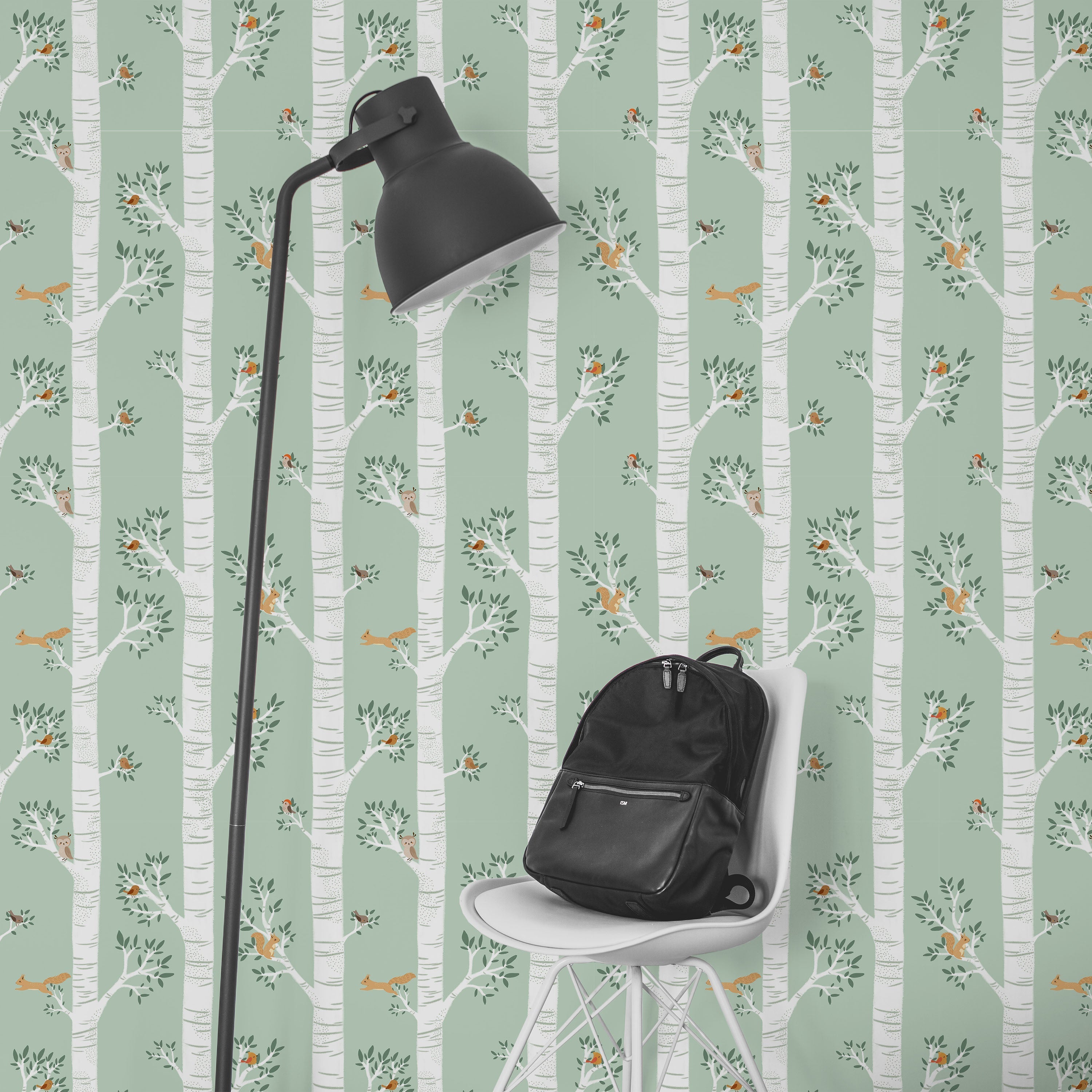 Treetop Tales Peel and Stick Wallpaper, Removable Wallpaper, Traditional Wallpaper - Sage Green | DeccoPrint