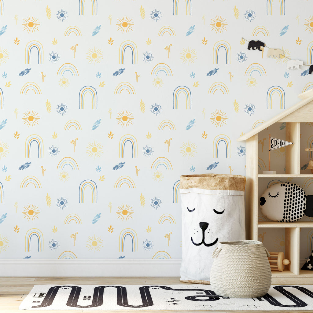 Child's Dreams Peel and Stick Wallpaper, Removable Wallpaper, Traditional Wallpaper - Pale Blue | DeccoPrint