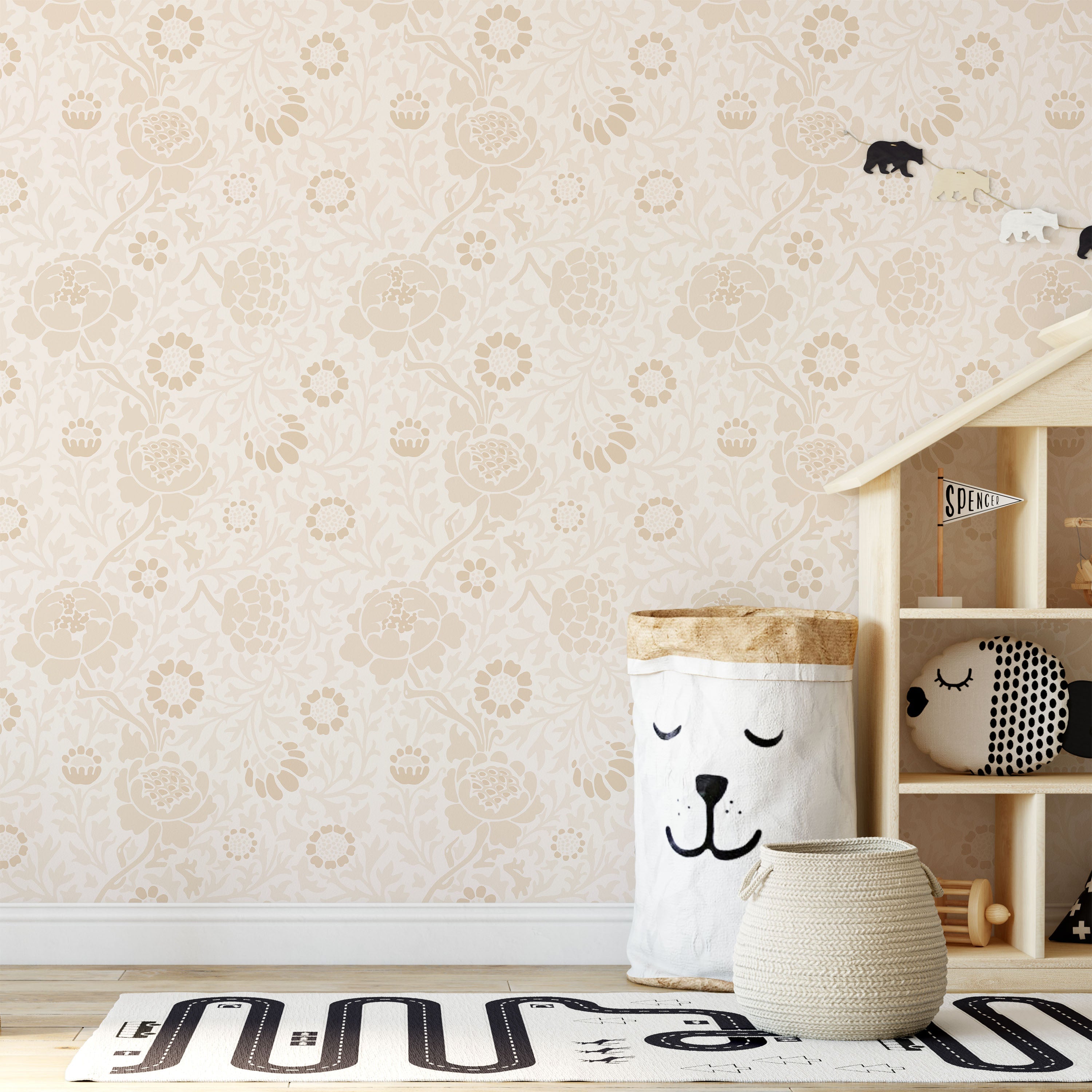 William Morris X Grafton (1883) Peel and Stick Wallpaper, Removable Wallpaper, Traditional Wallpaper - Beige | DeccoPrint