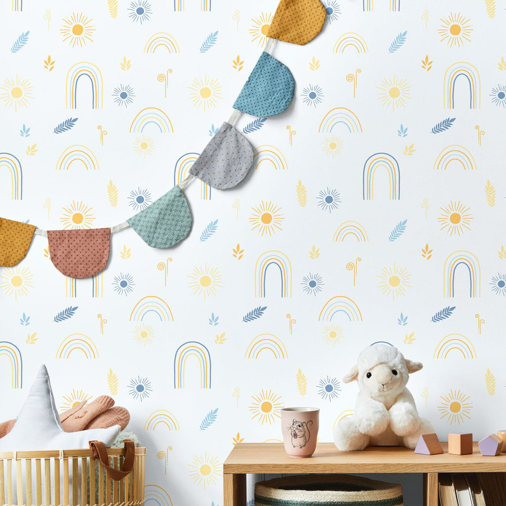 Child's Dreams Peel and Stick Wallpaper, Removable Wallpaper, Traditional Wallpaper - Pale Blue | DeccoPrint