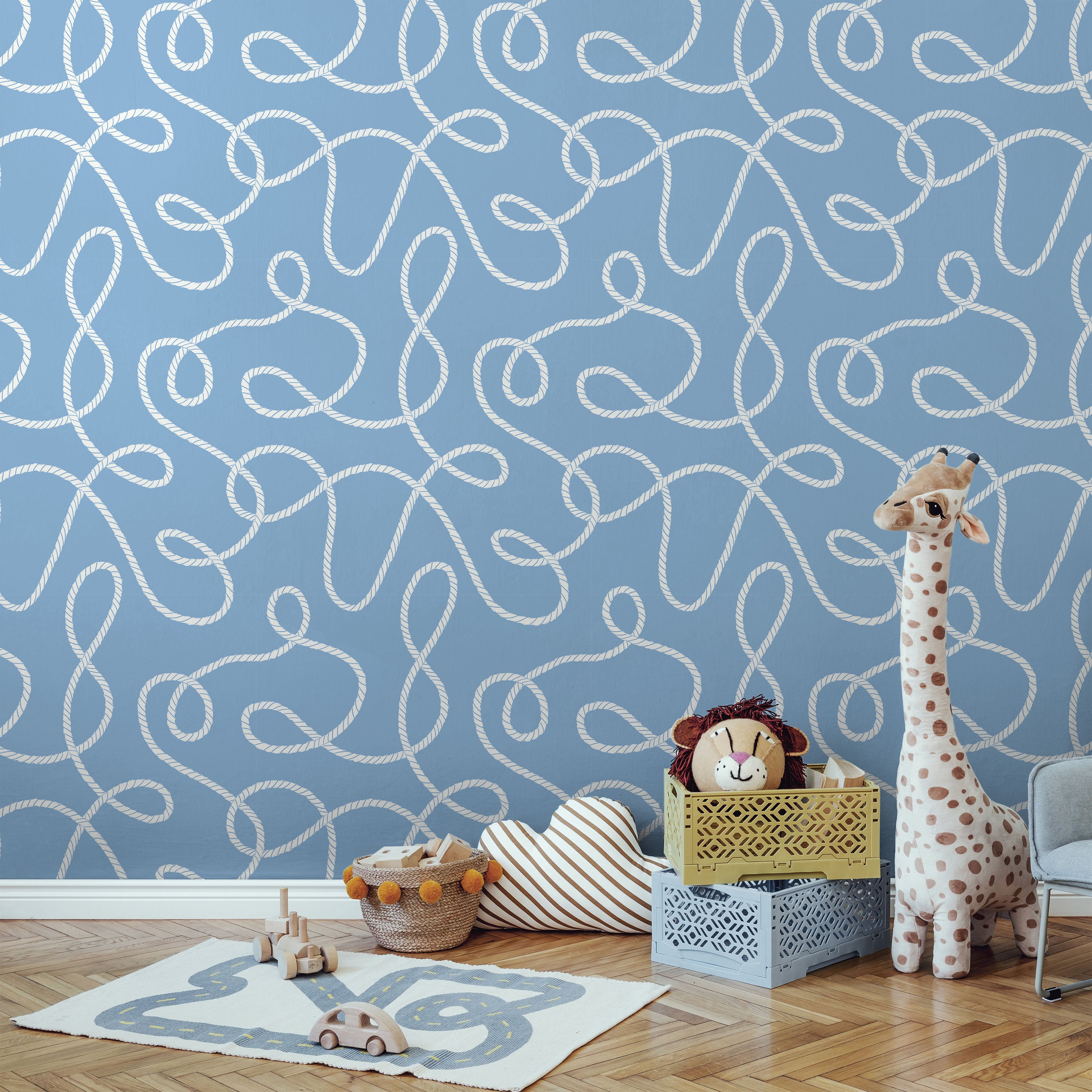 Twist and Tangle Peel and Stick Wallpaper, Removable Wallpaper, Traditional Wallpaper - Pale Blue | DeccoPrint
