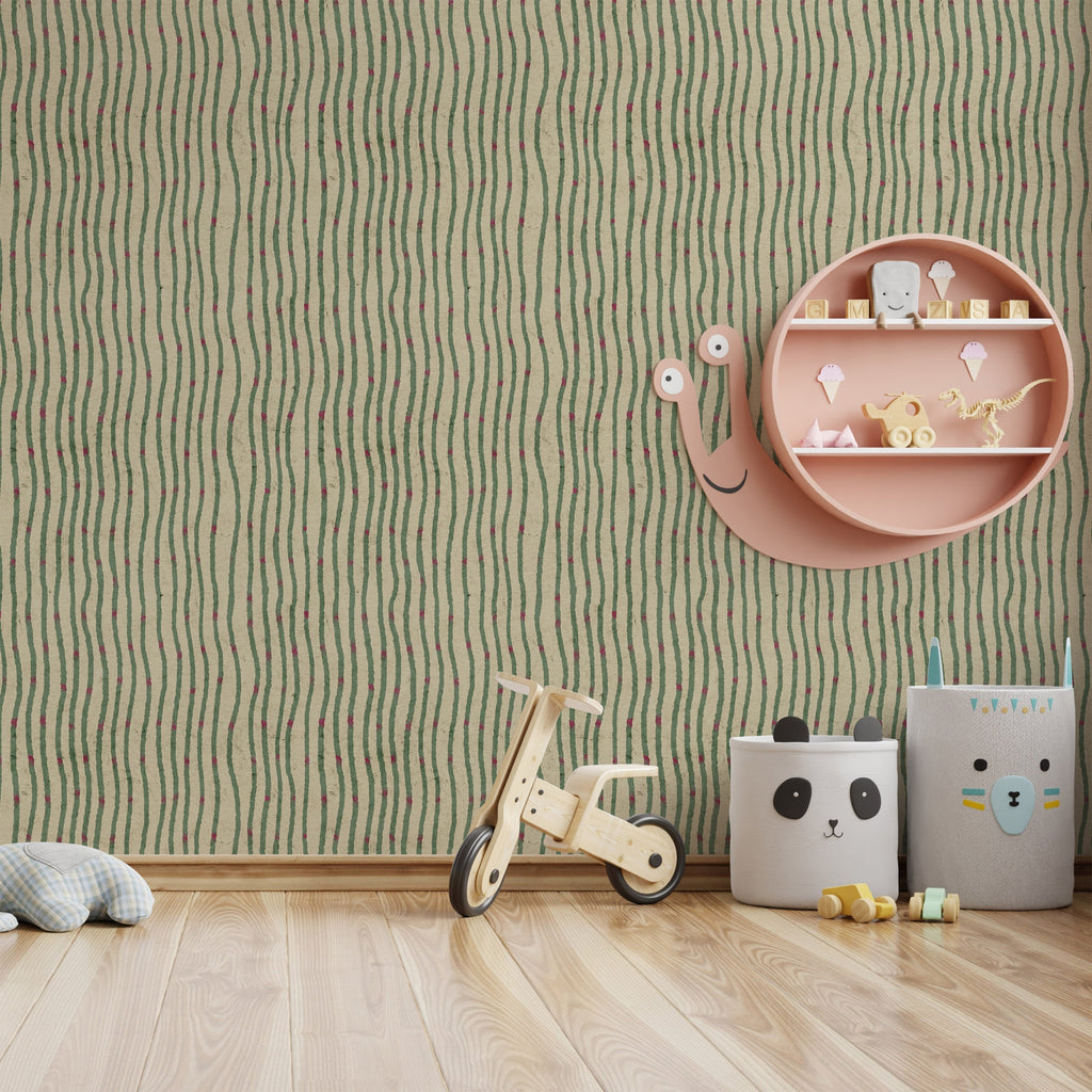 Furuya Korin x Edo Stream Peel and Stick Wallpaper, Removable Wallpaper, Traditional Wallpaper - Rustic Sage | DeccoPrint