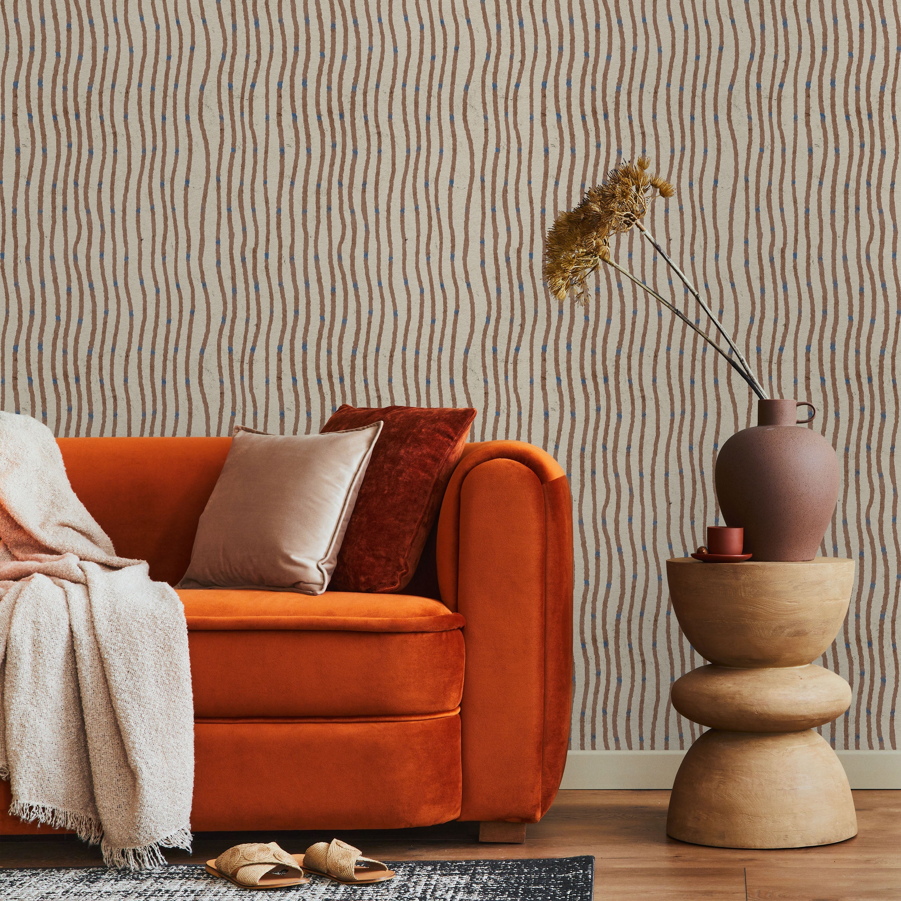 Furuya Korin x Edo Stream Peel and Stick Wallpaper, Removable Wallpaper, Traditional Wallpaper - Vintage Beige | DeccoPrint