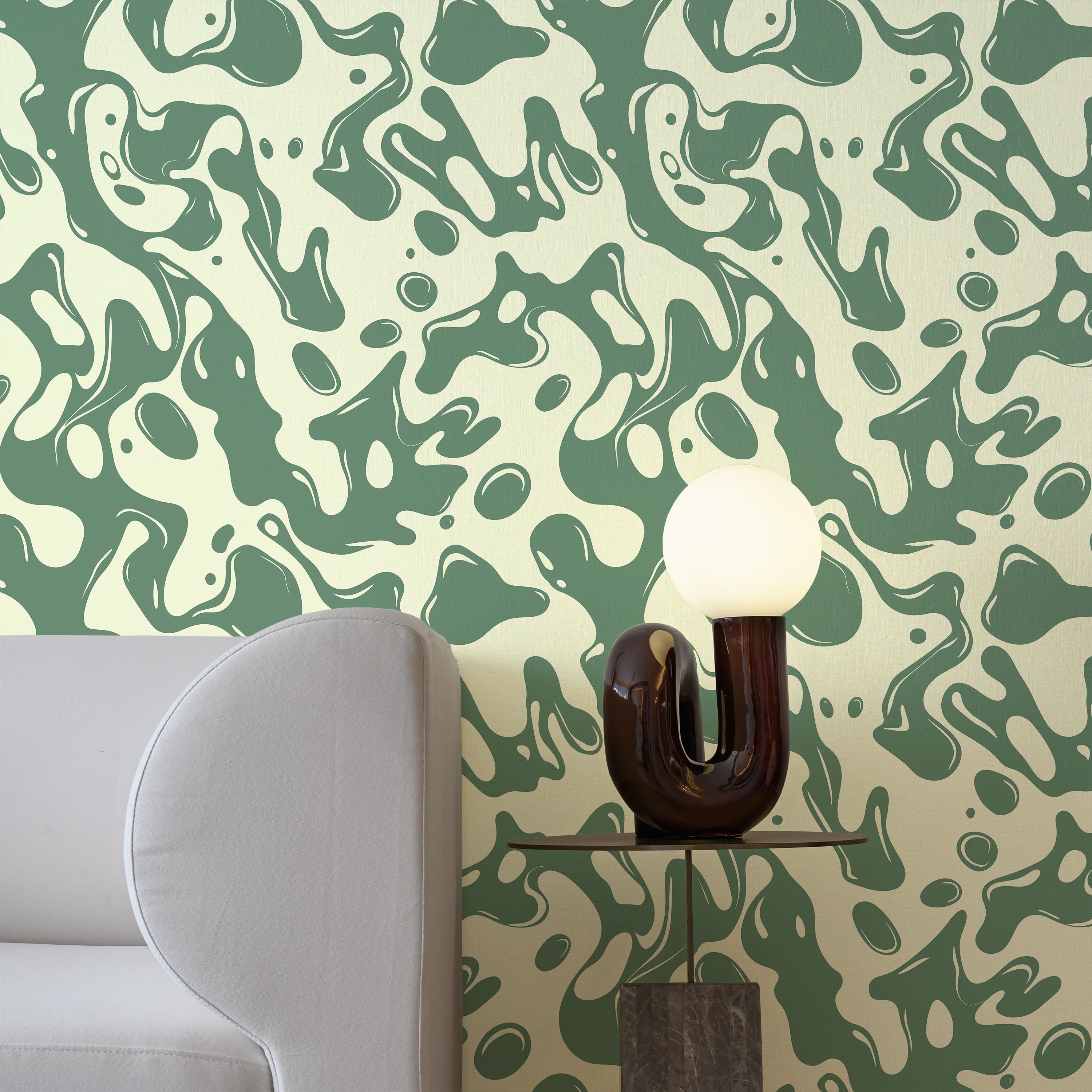 Liquid Splash Peel and Stick Wallpaper, Removable Wallpaper, Traditional Wallpaper - Green | DeccoPrint