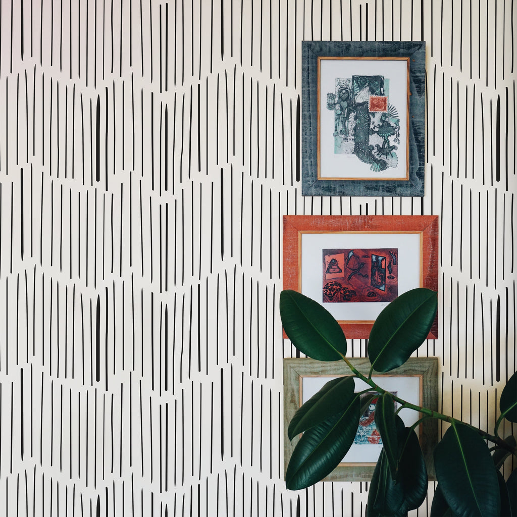 Monochrome Stripes Peel and Stick Wallpaper, Removable Wallpaper, Traditional Wallpaper | DeccoPrint