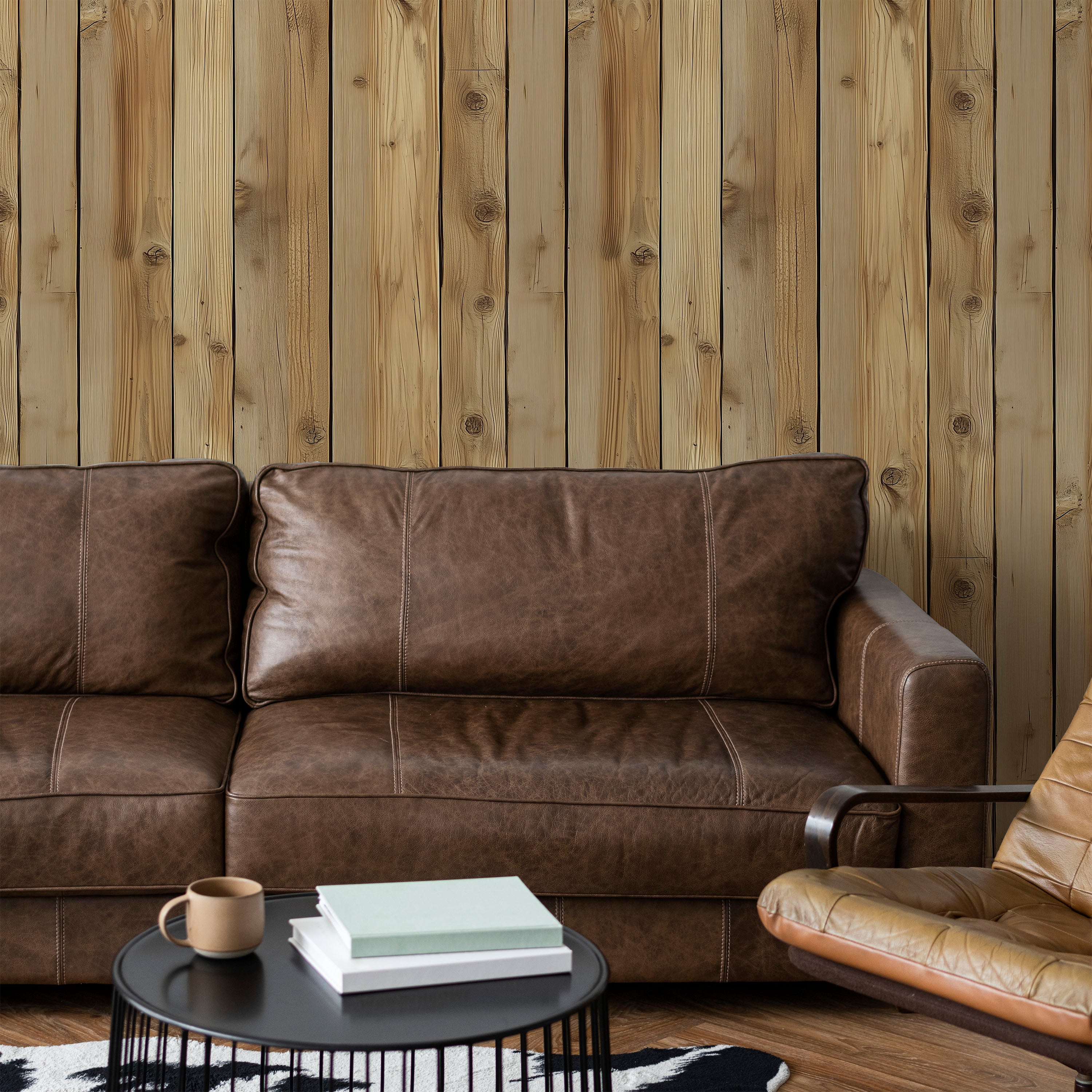 Rustic Boards Peel and Stick Wallpaper, Removable Wallpaper, Traditional Wallpaper - Natural Pine | DeccoPrint