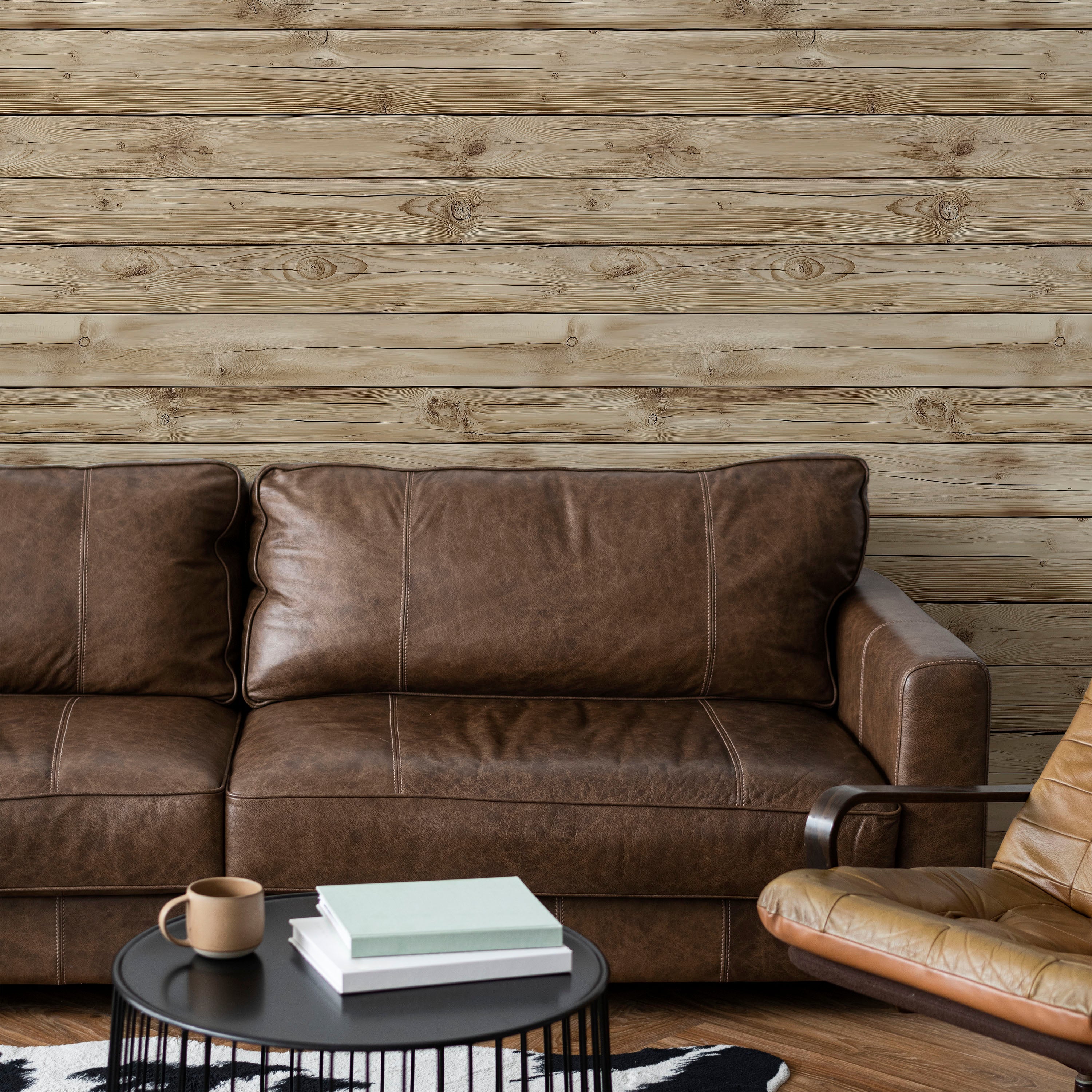 Rustic Boards Peel and Stick Wallpaper, Removable Wallpaper, Traditional Wallpaper - Light Oak | DeccoPrint