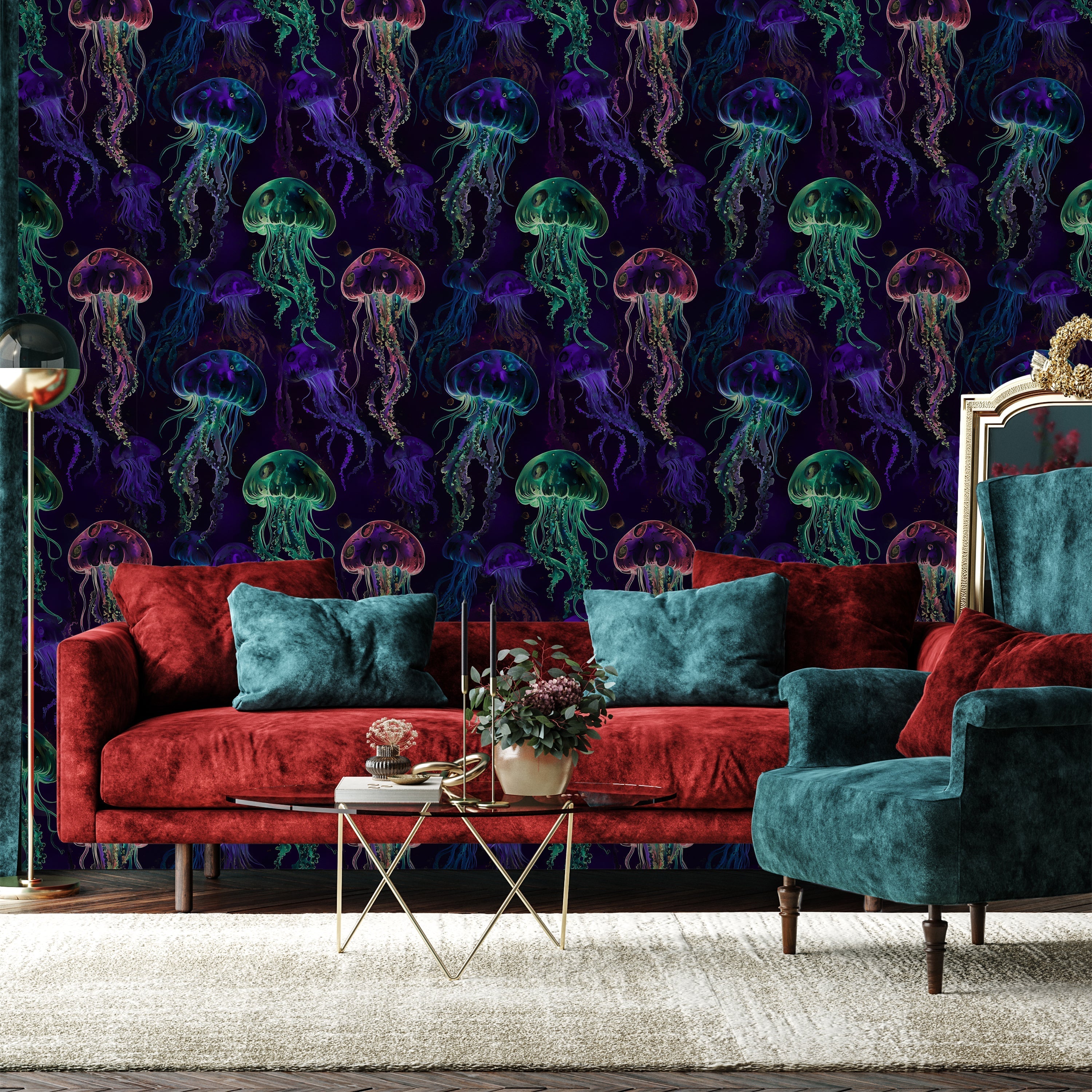 Magic Jellyfish Peel and Stick Wallpaper, Removable Wallpaper, Traditional Wallpaper | DeccoPrint
