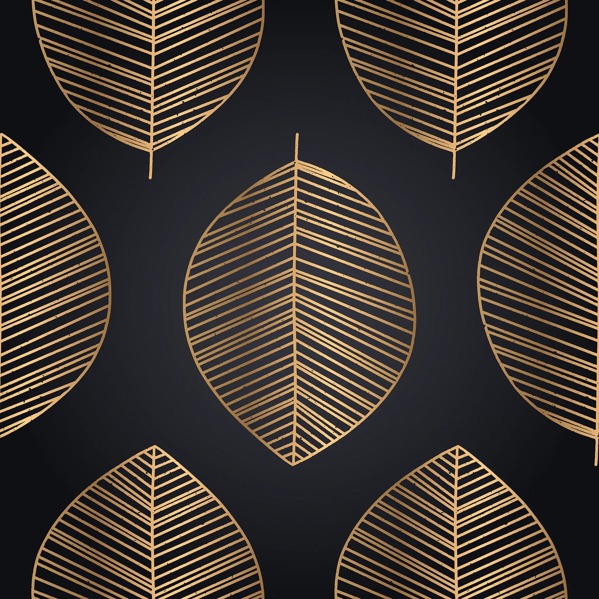 Gold leaf pattern on a black background