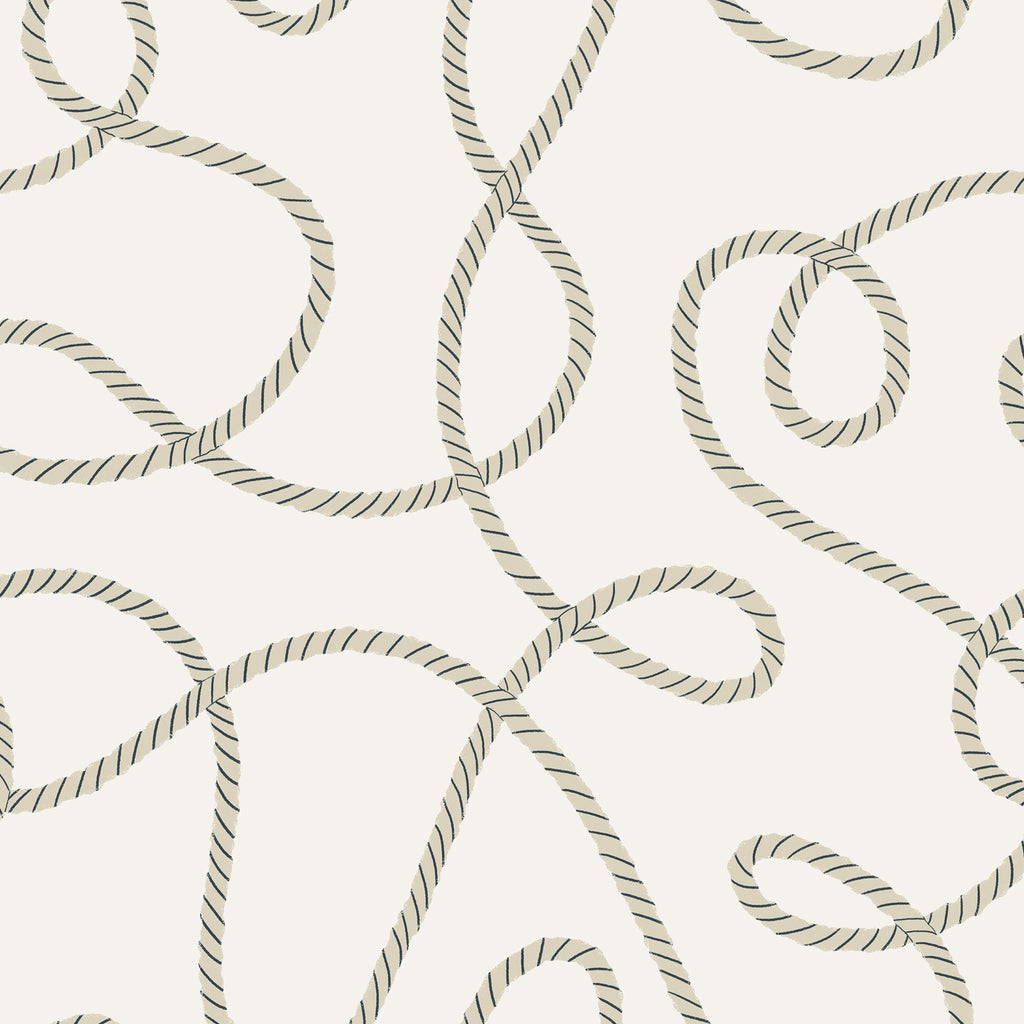 Decorative pattern of interlocking loops on a white background