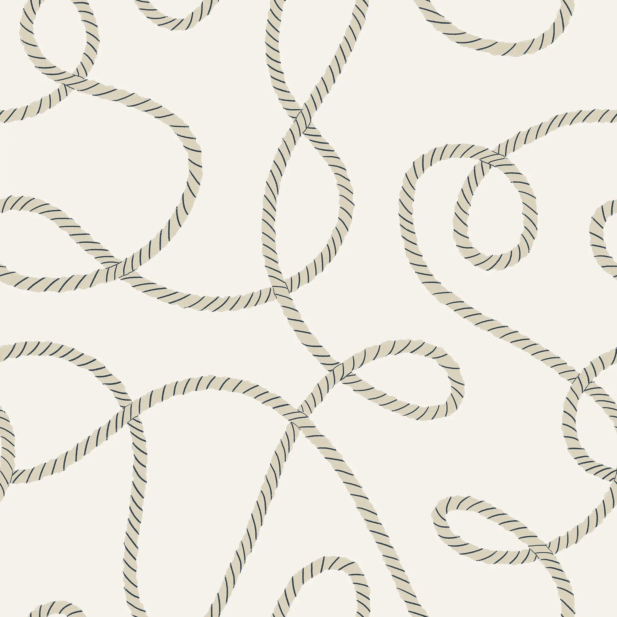 Decorative pattern of interlocking loops on a white background