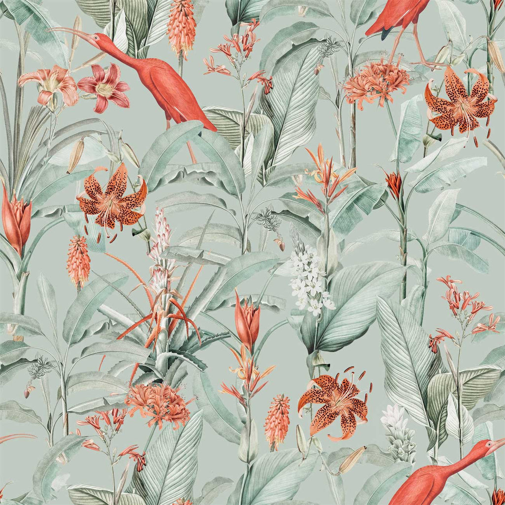 Lilies Peel and Stick Wallpaper, Removable Wallpaper, Traditional Wallpaper - Green | DeccoPrint